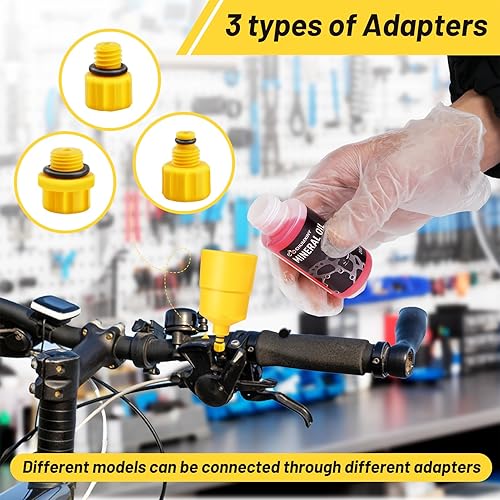 Miniatura 5 de Kit de purga de frenos para frenos de disco hidráulicos SHIMANO, TEKTRO, incluye líquido de frenos mineral de alto rendimiento (4.1 fl oz)