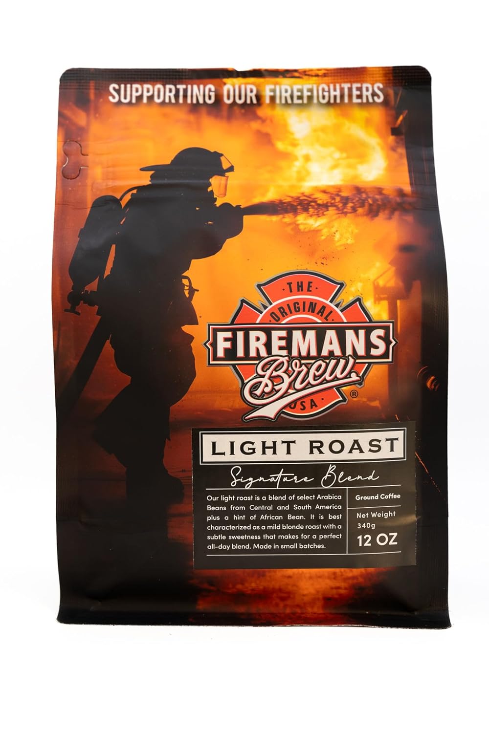 Firemans Brew Light Roast Coffee – Bold & Robust Ground Coffee – 100% Arabica Beans, Rich, Full-Bodied Flavor – Freshly Roasted Gourmet Coffee – Low Acid, Small Batch Coffee – Supports Firefighter Causes
