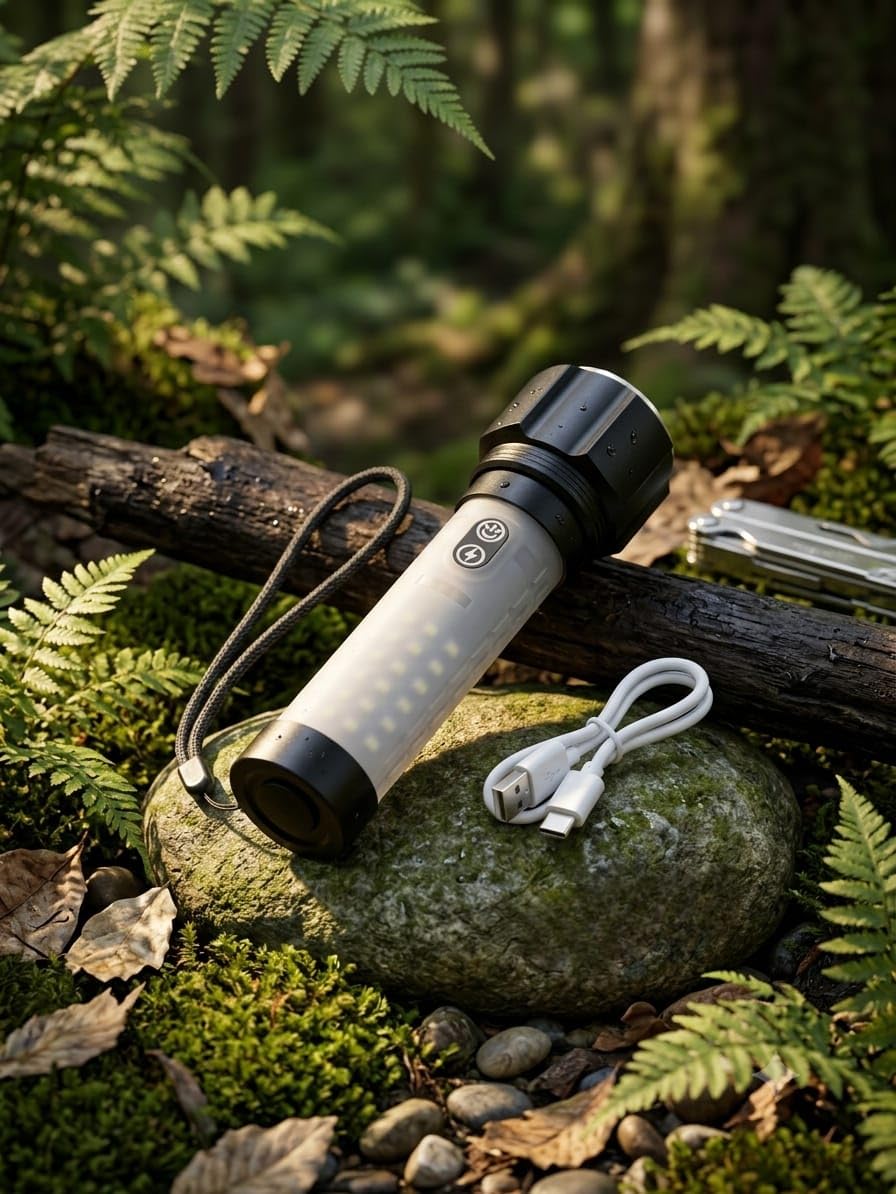 RL-M51 Rechargeable 200W LED Torch Light, 1000 Lumens Super Bright Flashlight, 700M Long Range, 2000mAh Battery, Type-C Charging, Zoom Focus Torch-picture-51