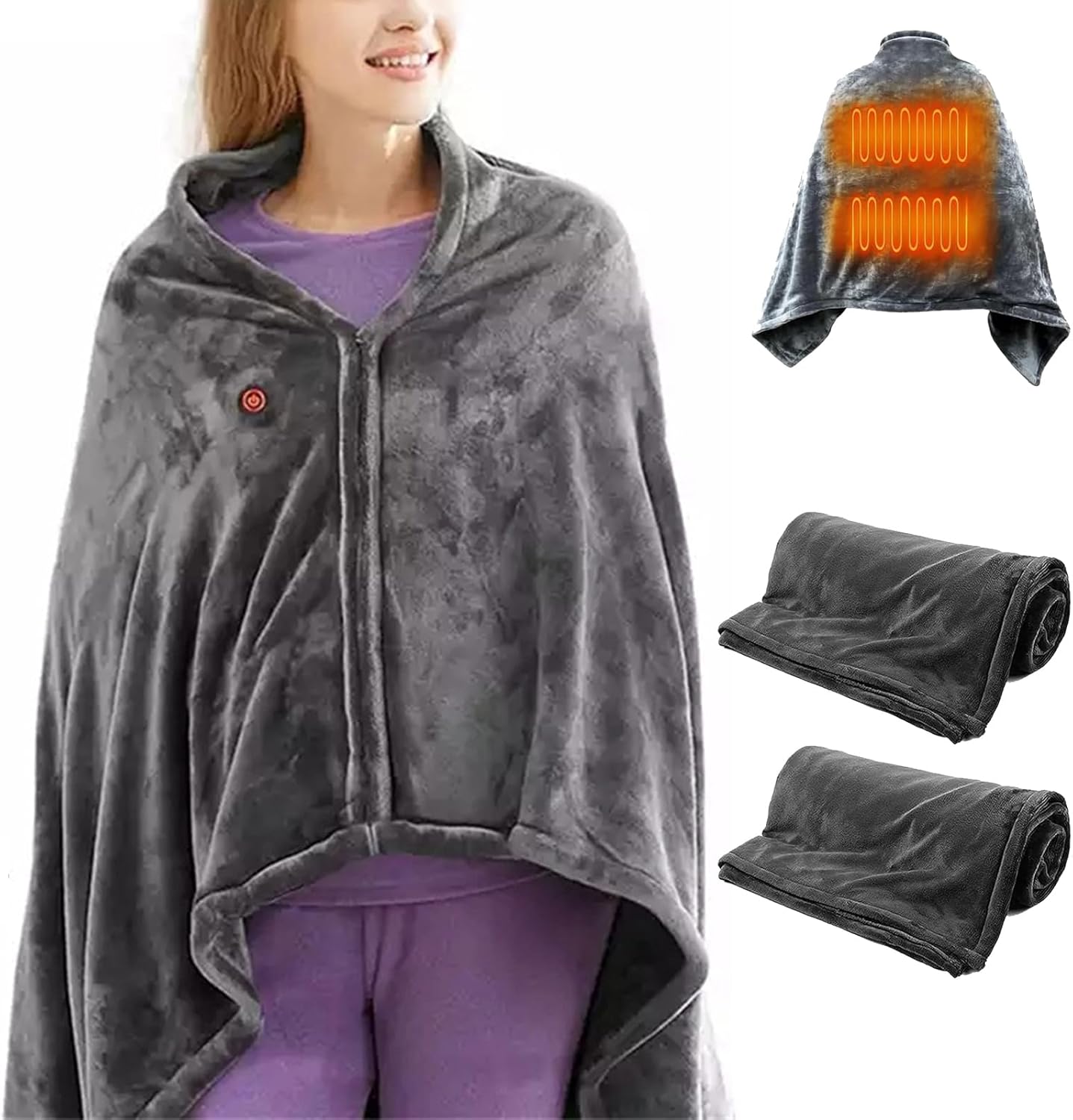 Snuggy Warm Heated Blanket Shawl, Snugmate Heated Blanket