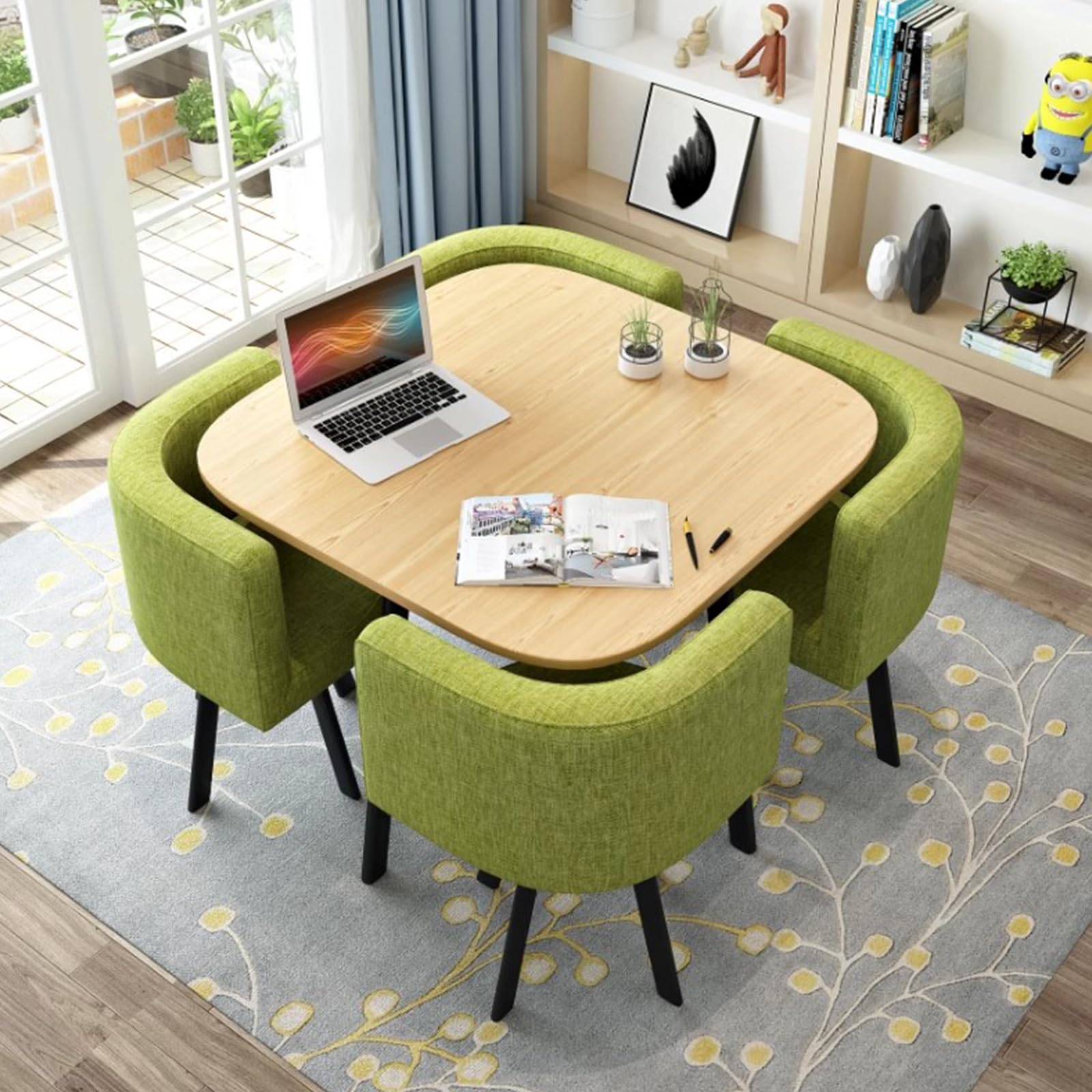 Amazon｜椅子4脚付きラウンドダイニングテーブルセット、小規模