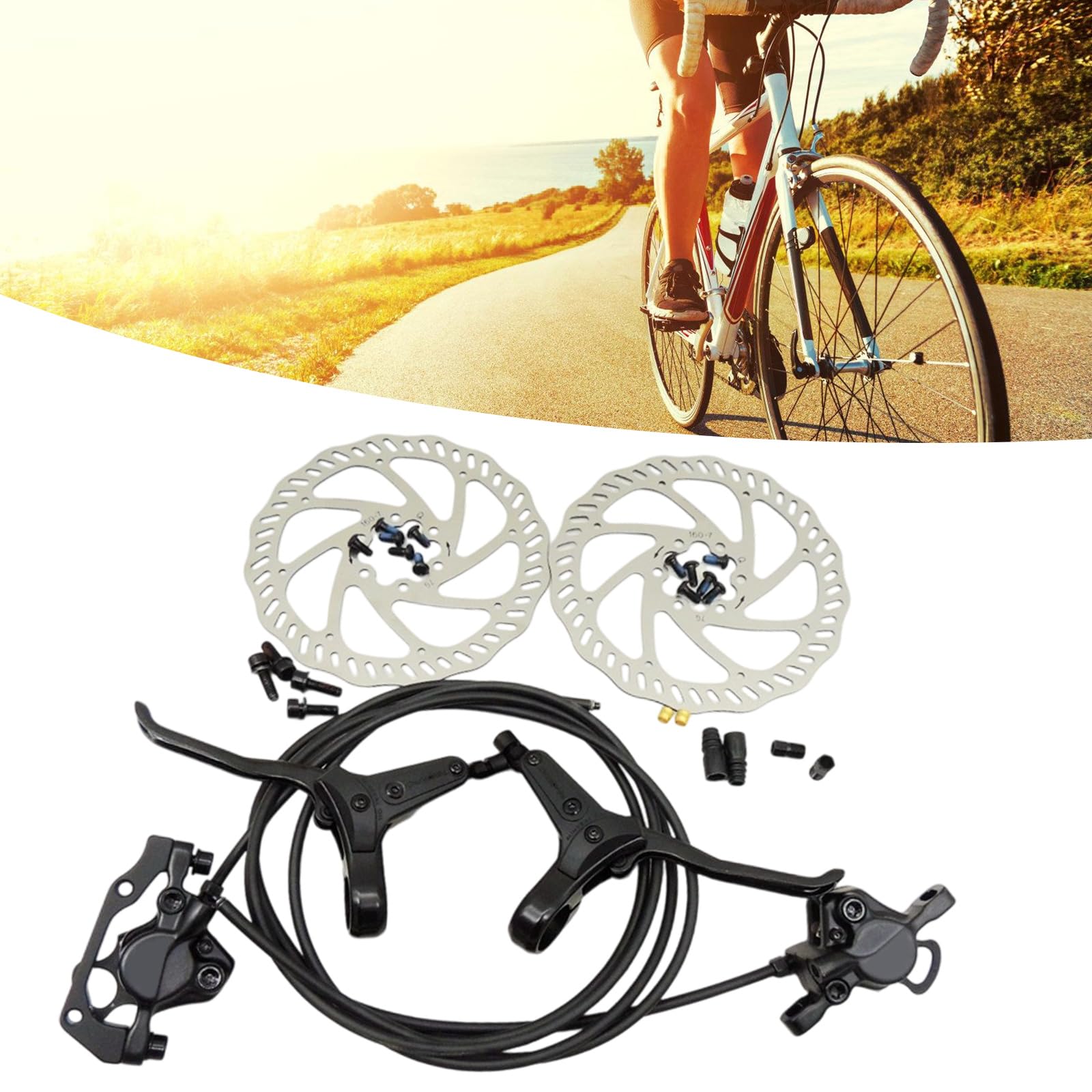 Freno de disco hidráulico de instalación rápida para bicicletas de carretera de 160 mm y ajuste de presión flexible para controlar sistemas de frenado hidráulico para bicicletas