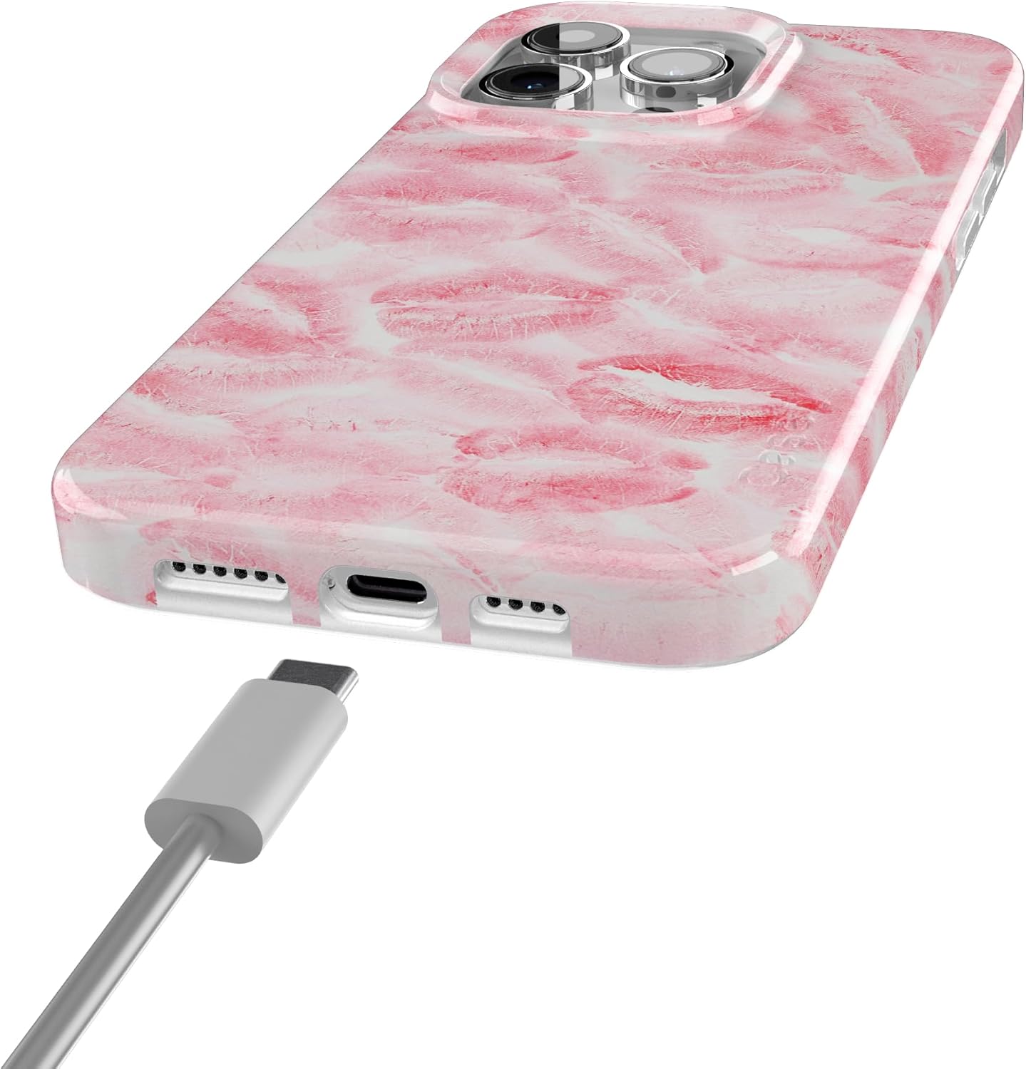 Casely iPhone 15 Pro Max Case | Sealed with a Kiss | Pink Lipstick | Compatible with MagSafe | Classic Ultra Slim Design