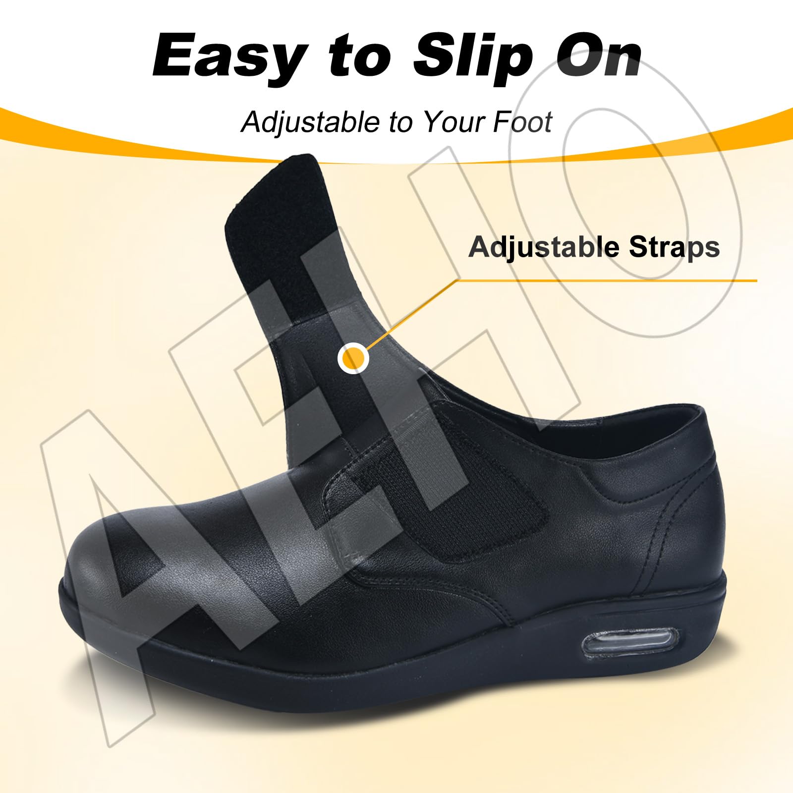AEHO Scarpe Uomo per Diabetici Scarpe Uomo Pianta Larga Scarpe Sportive Ortopedici Slip-on da Donna in Pelle Impermeabile Donna Scarpe Scarpe Ortopediche da Donna