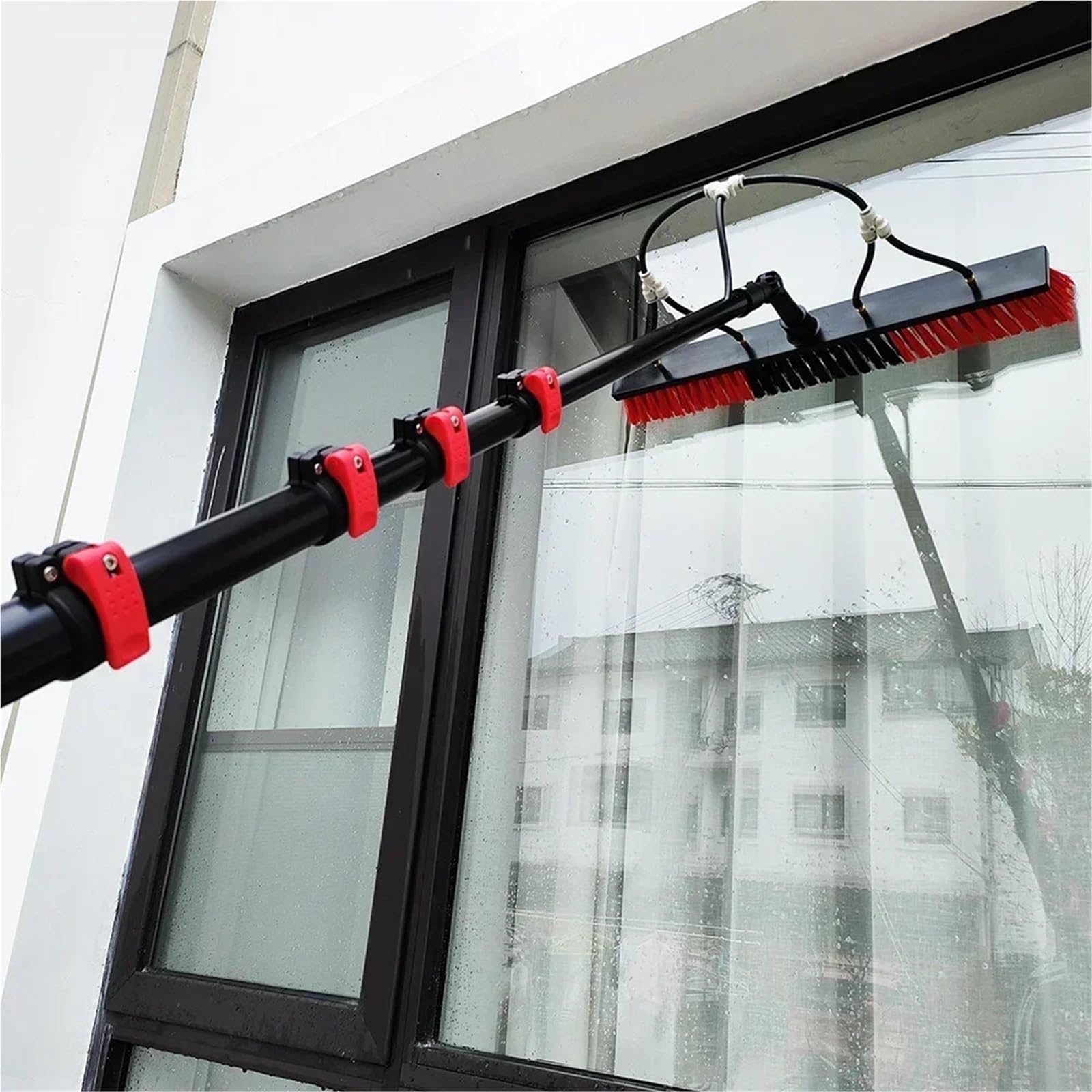 Reinigungsstange Solarmodul-Reinigungsset Mit 36 ​​Fuß Langer Teleskopstange Und Hochauflösender Einwaschbürste Fensterreinigerausrüstung