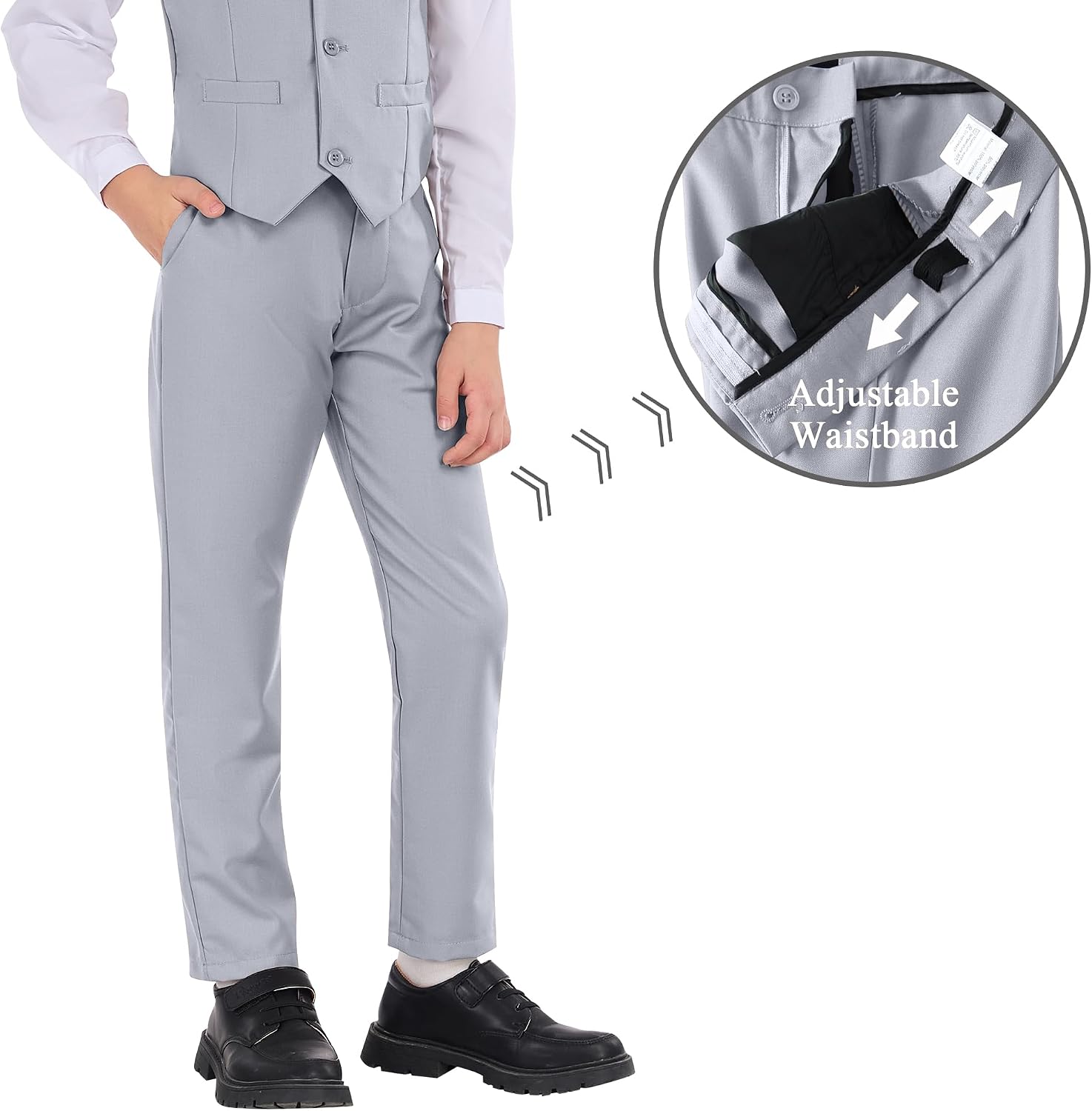 Boys Suit Slim Fit 5 Piece Suits for Kids Tuxedo Wedding Ring Bearer Outfit Boy Formal Dresswear Suit Set