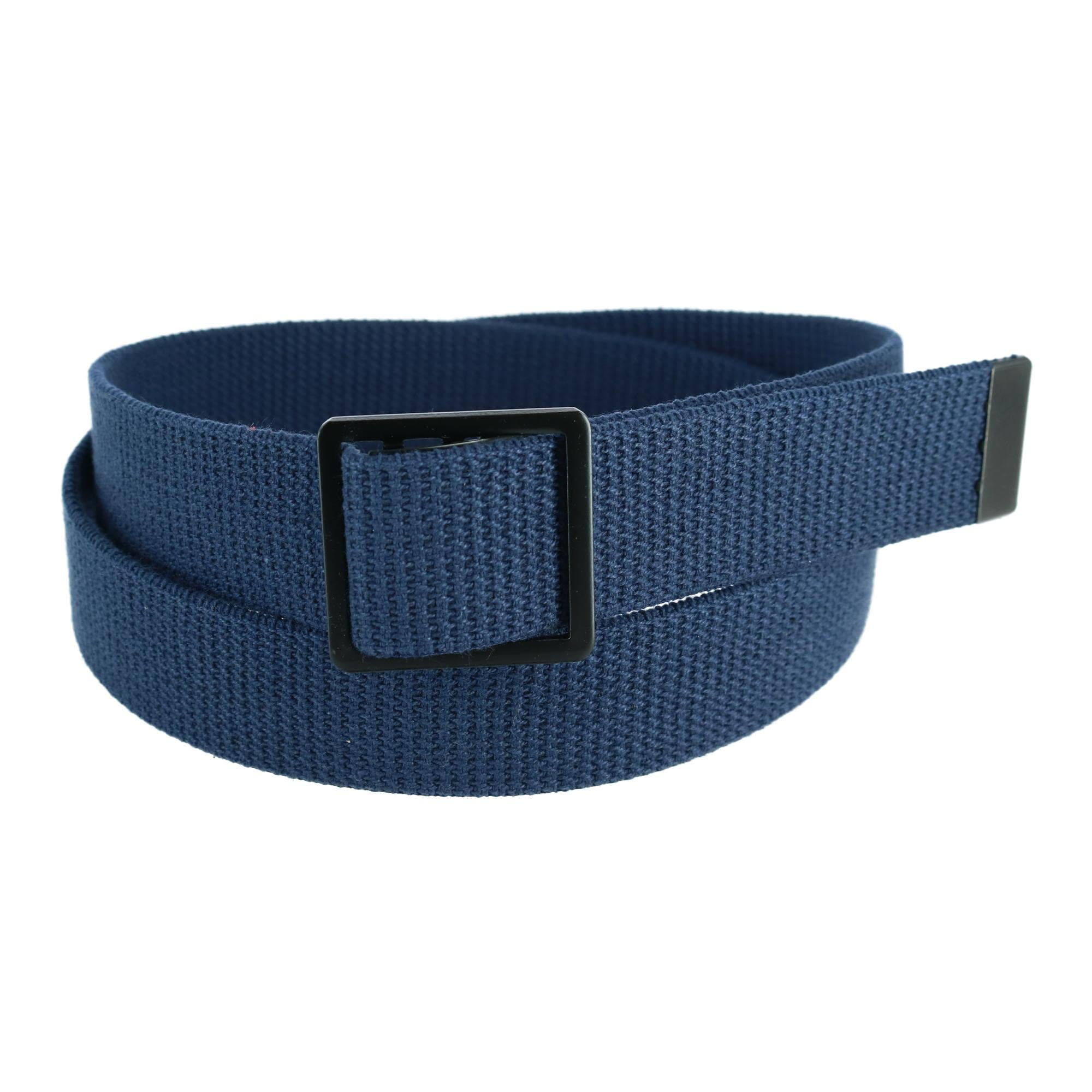 CTM Men's Military Grade Belt with Open Face Buckle, Navy