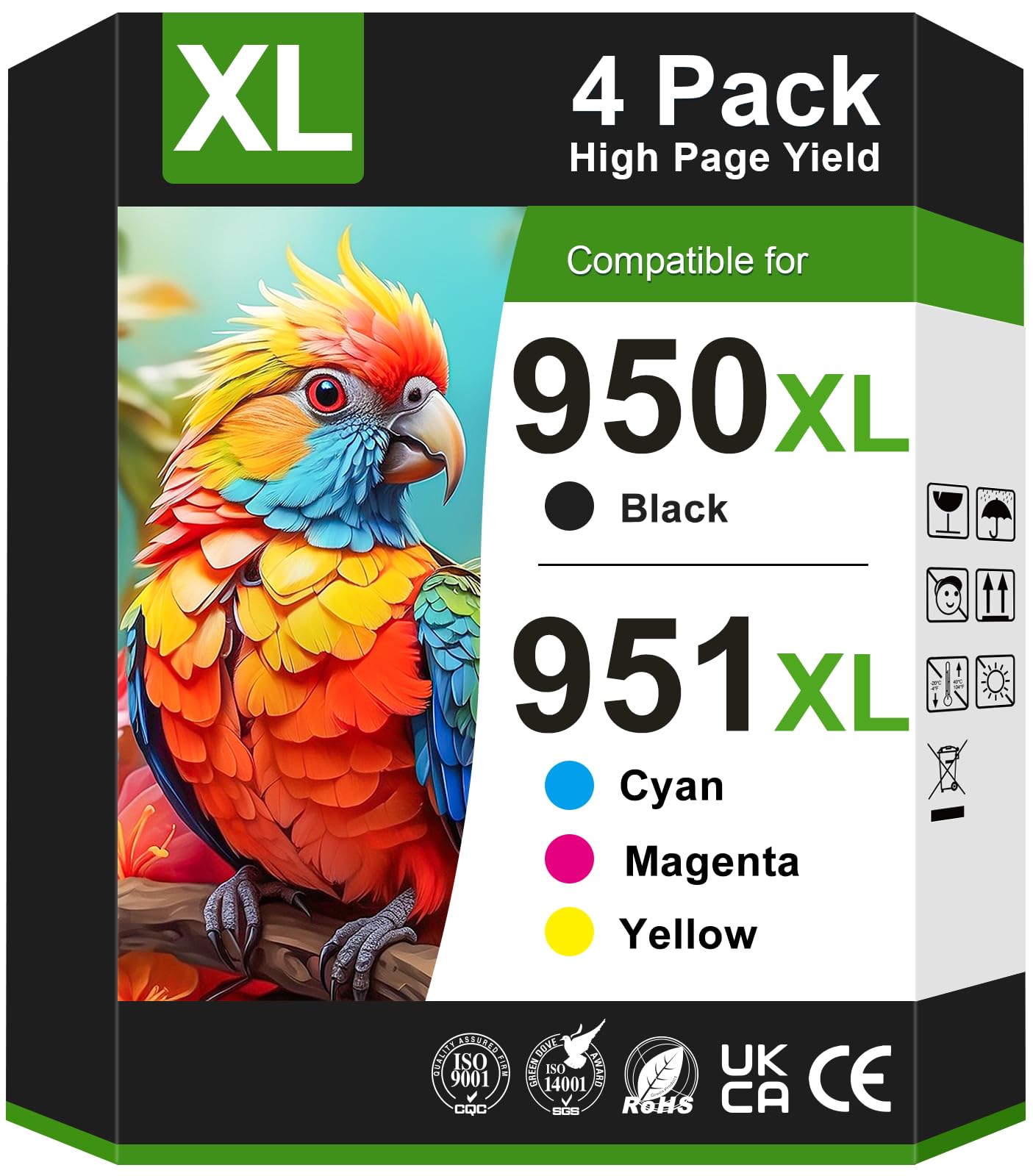 Photo 1 of ***PARTIAL SET*** 950xl and 951xl Ink Cartridges Replacement for HP 950 and 951 Ink Cartridges Combo Pack Works for HP Officejet Pro 8100 8615 8600 8610 8620 8630 Printers (4 Pack)