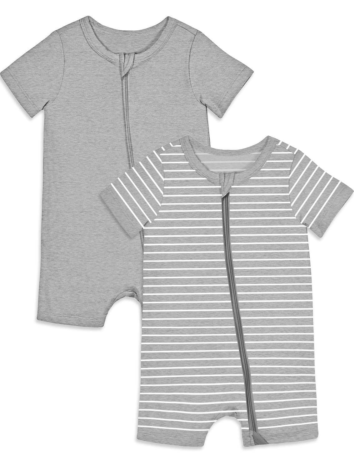 Jimonda Baby Rompers Cotton Baby Boys Baby Girls Short Sleeve Sleepers Pjs Two Way Zipper One-piece Neutral Sleep and Play