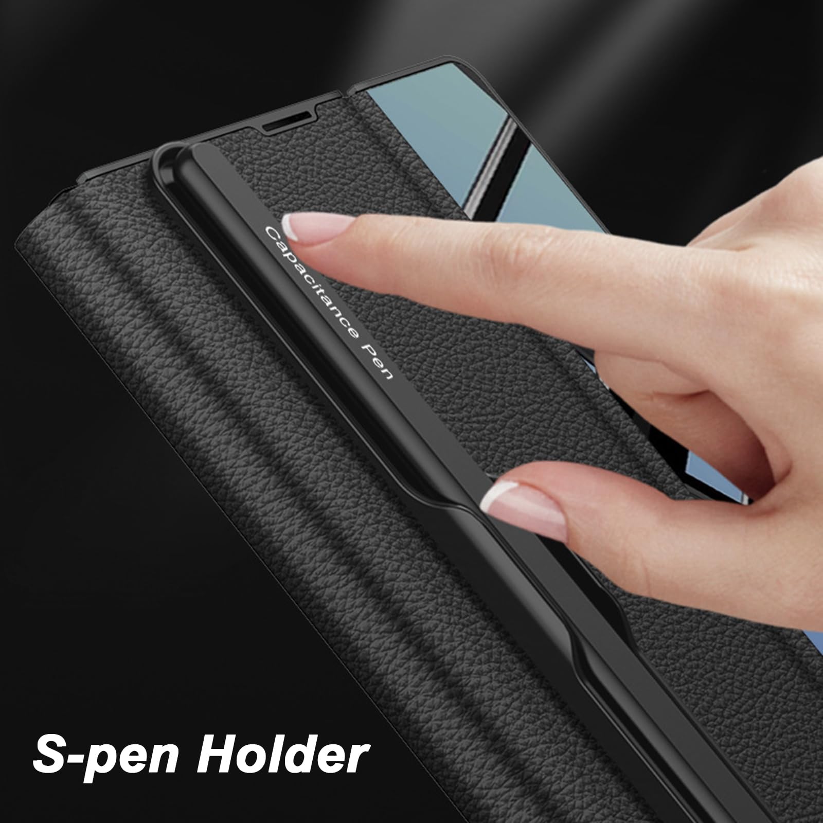 Ribaltabile Cover per Samsung Galaxy Z Fold 8, Leggero Lusso Pelle Affari