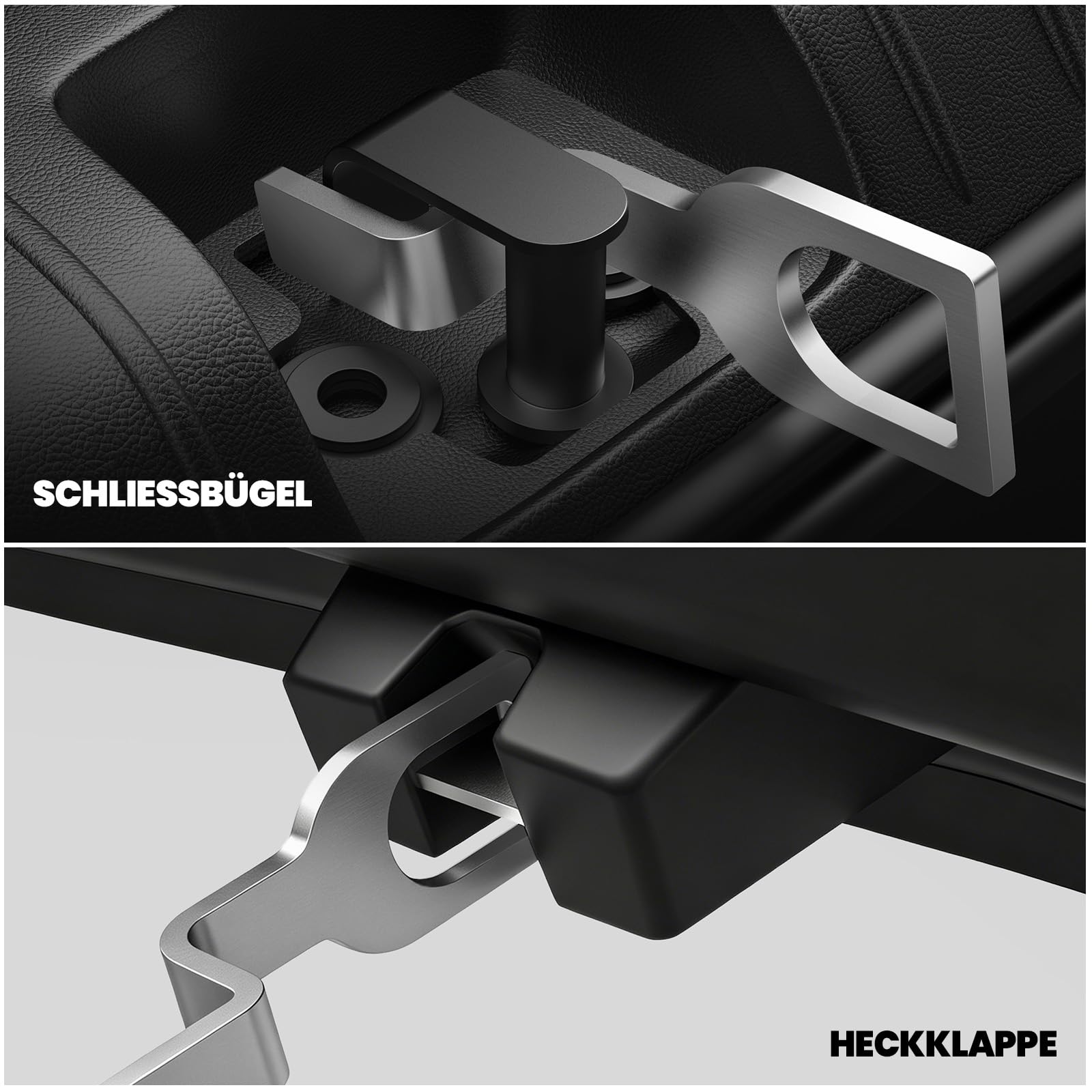 Siegvoll uchwyt dystansowy (10 cm) do klapy bagażnika VW T5/T6 | Hak do klapy z mechanizmem blokującym | Akcesoria kempingowe do modeli California Beach, Multivan, Caravelle, Bulli