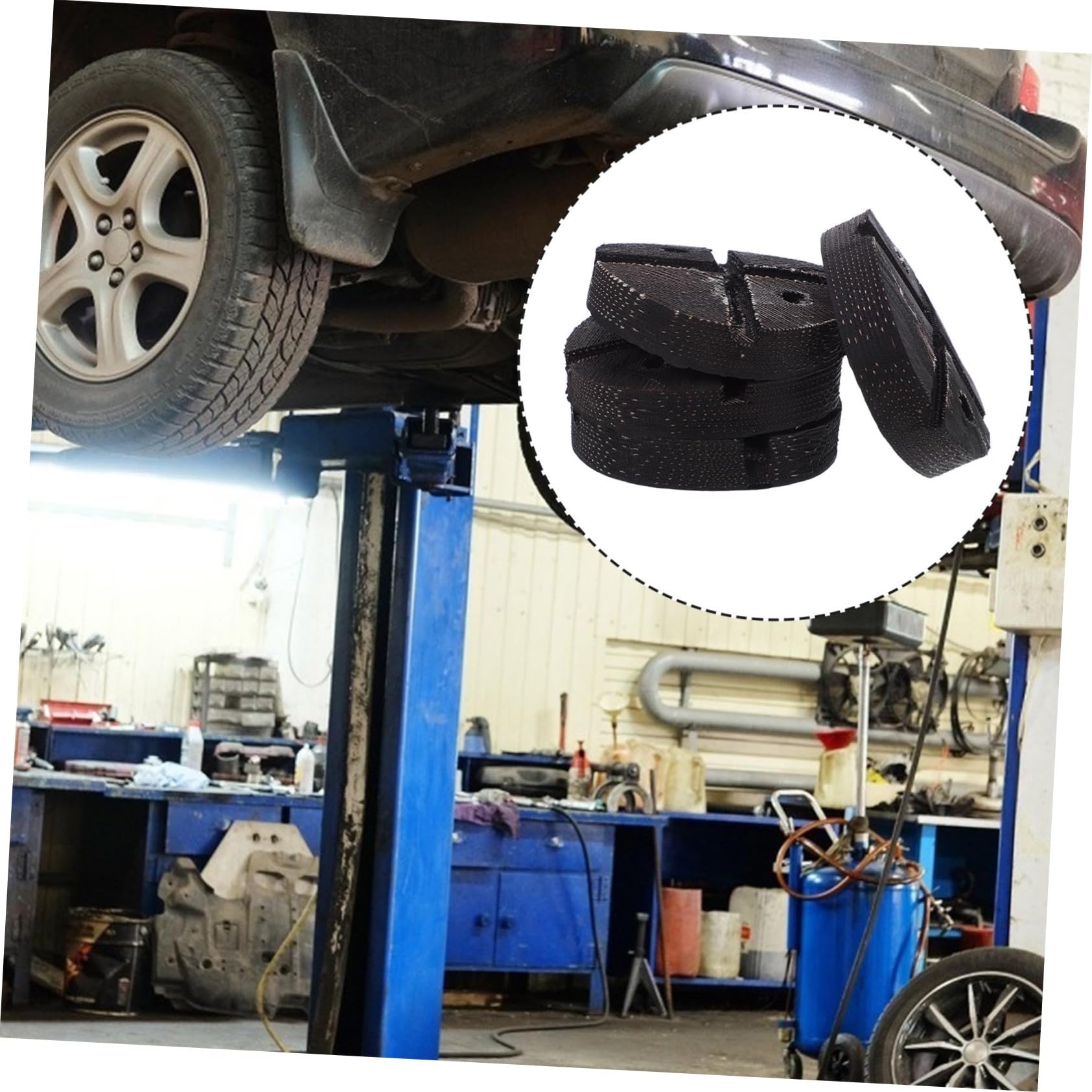 PartyKindom 4 Stück Gummiadapter für Wagenheber Runde Gummiauflage mit Rutschschutz und Lärmbekämpfung für Pkw und LKW