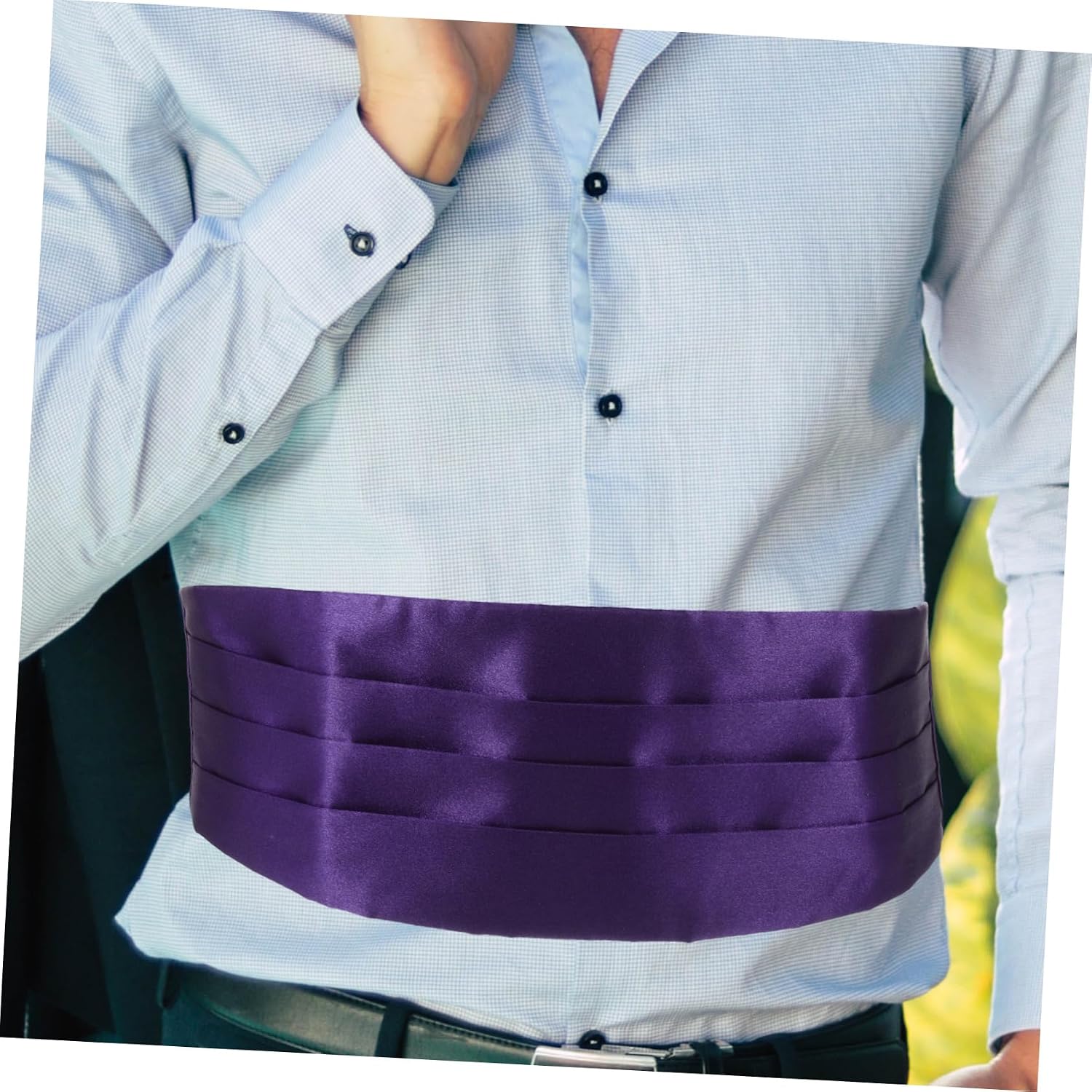 Men's Bow Tie and Handkerchief Set Purple Satin Face