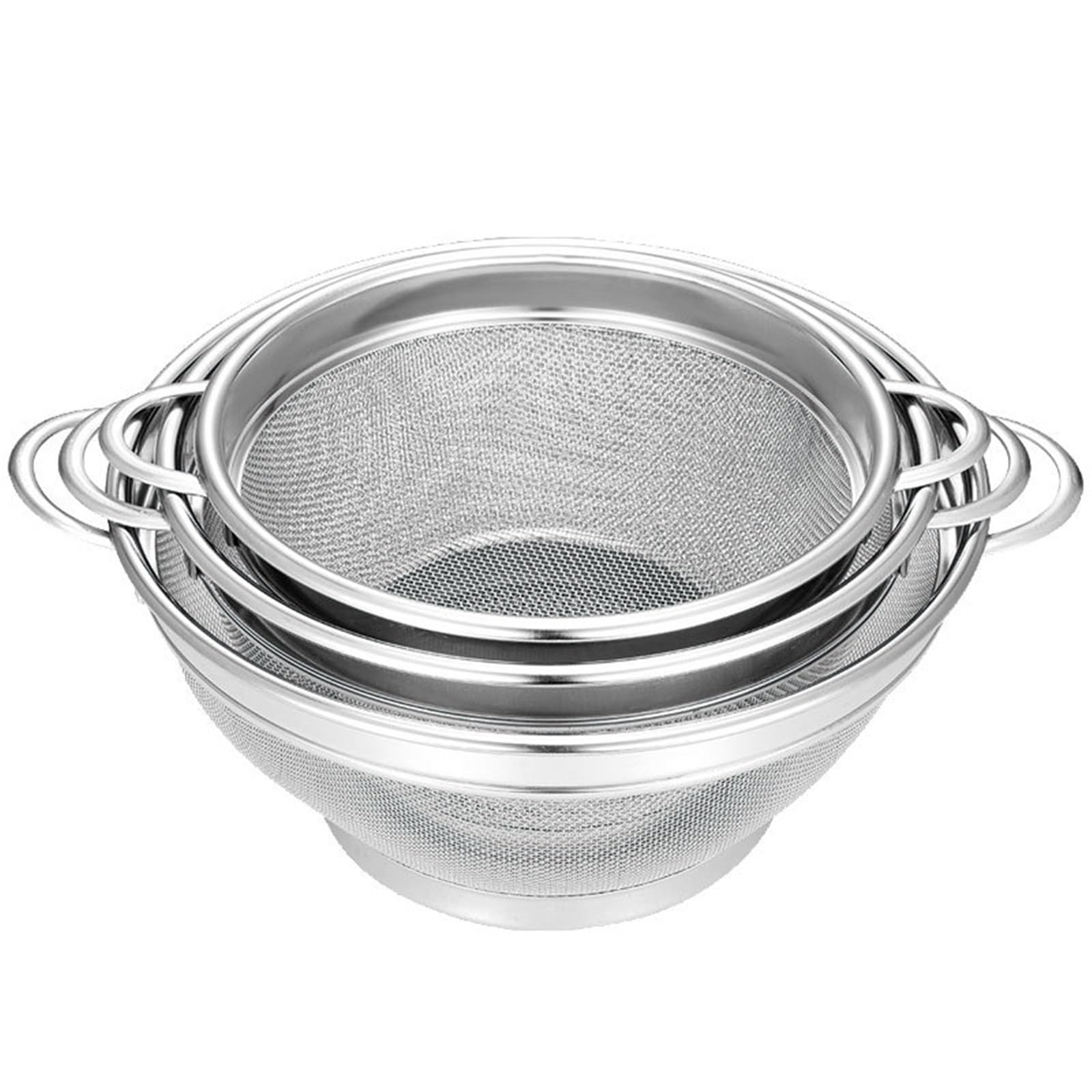 1 Set (3 PZ) Colino Da Cucina In Acciaio Inox Con Manico for Pasta Ciotola for Spaghetti Verdura Frutta Per Riso, Frutta, Verdura E Pasta