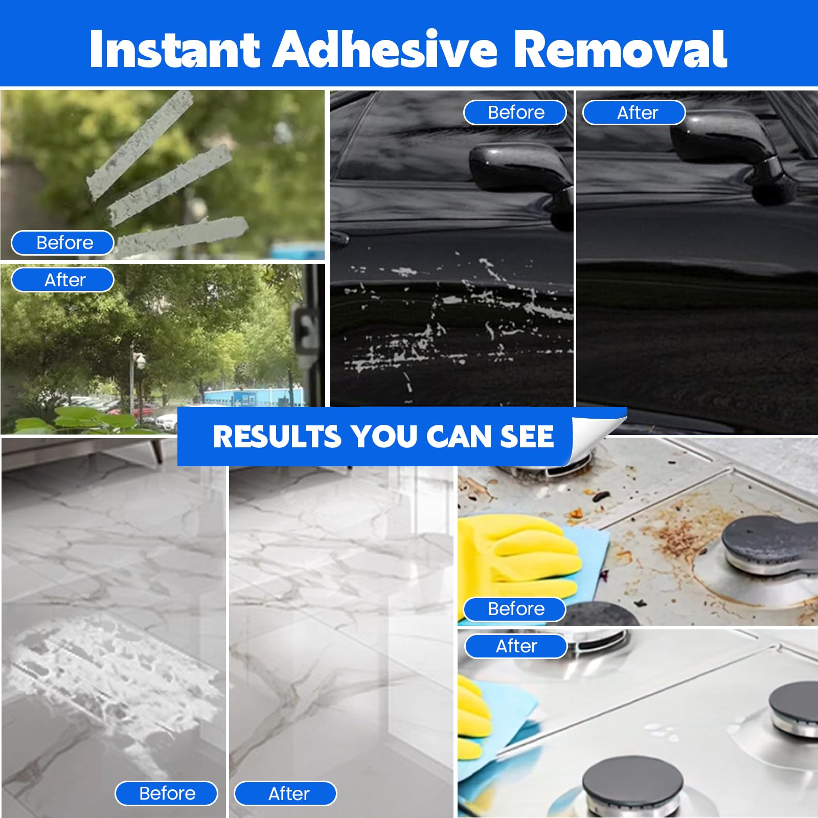 LLPT Rimuovi Colla | Spray Rimuovi Etichette | 260 ml | 2 Pezzi | Raschietto di Plastica Incluso | Adesivi Decalcomanie Residui di Nastro Adesivo Catrame Grasso Gomme da Masticare (49503A-2)