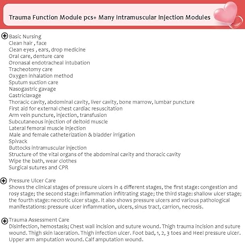 Miniatura 5 de Enfermería Cuidado del Paciente Trauma Maniquí Entrenamiento de Heridas Maniquí Lifesize Entrenamiento Médico Habilidades de Enfermería para la