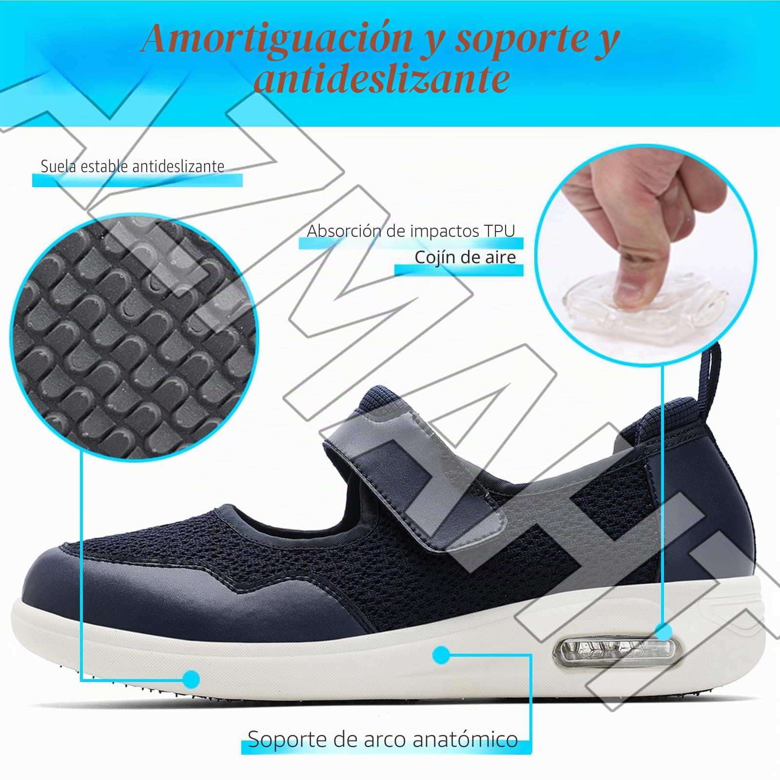 Zapatillas Ortopedicas Mujer Zapatos Comodos Especiales para Juanetes de Pies Hinchados pies Anchos Ortopédicos Ancho Especial ortopédicos Deportivos Caminar Calzado,Beige,41 EU