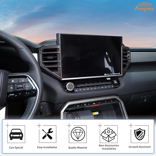 Vista 5 de Cubierta de salida de aire lateral para consola central de automóvil, compatible con Toyota Tundra 2022+ Sequoia 2023+ cubierta de panel de aire