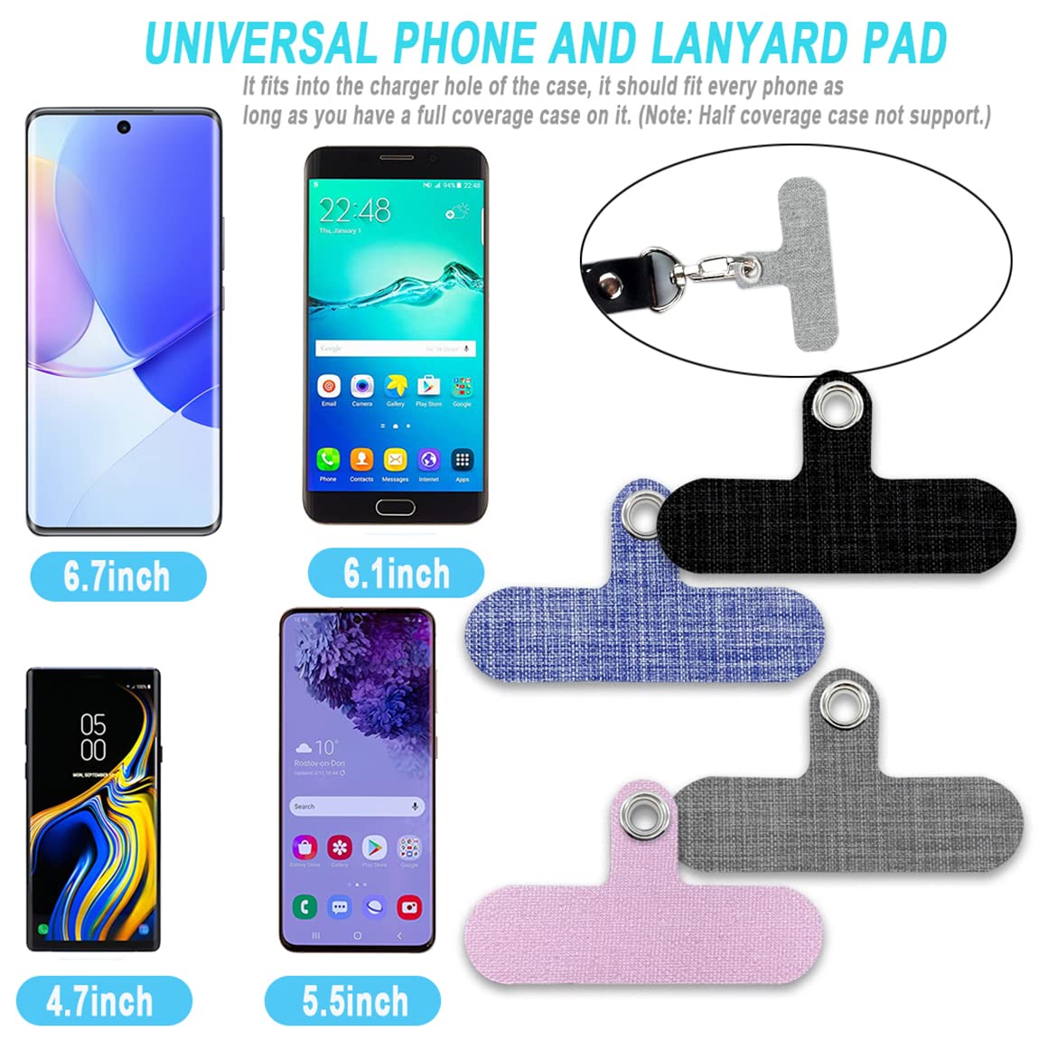 FloralGrace 4-delige Telefoonkoord Patches – Universele Roestvrijstalen Tether Tabs Voor Veilig Dragen Om Pols Of Nek