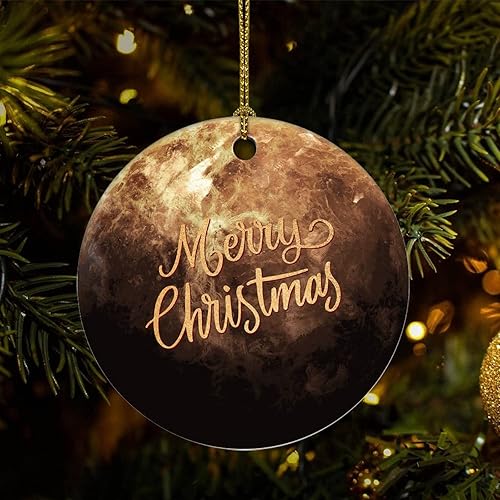 Miniatura 9 de Two-Side Printed Universe and Planets Ceramic Christmas Ornament Novelty for Family Friends Kids Astronomy Fans Christmas Keepsake Pendants