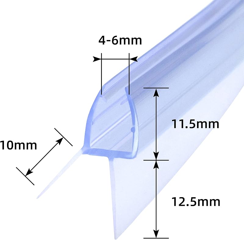 DOPPOSO Ívelt Zuhanykabin Tömítés 2x70cm - 4-6mm Üveghez Vízszivárgás Elleni Fólia
