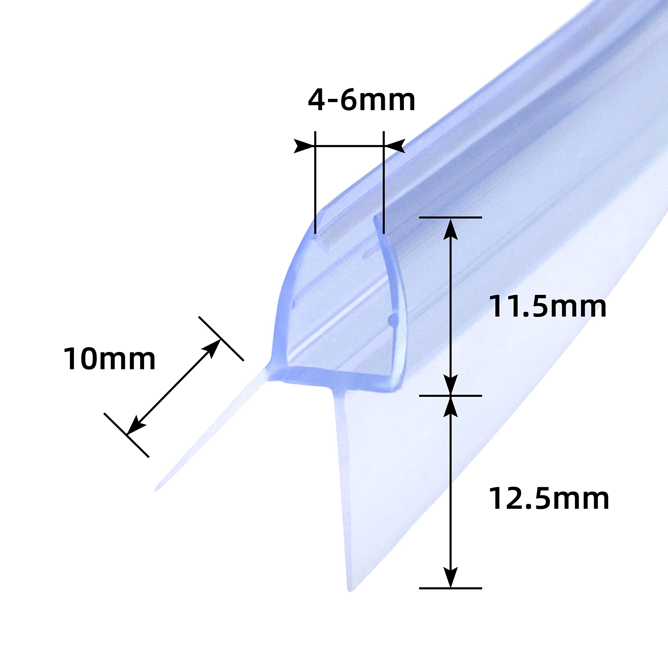 DOPPOSO Shower Seal Curved 2x70cm, Replacement Seal, Seal for 4mm/5mm/6mm, Glass Thickness, Pre-curved Shower Door Seal - Image 2