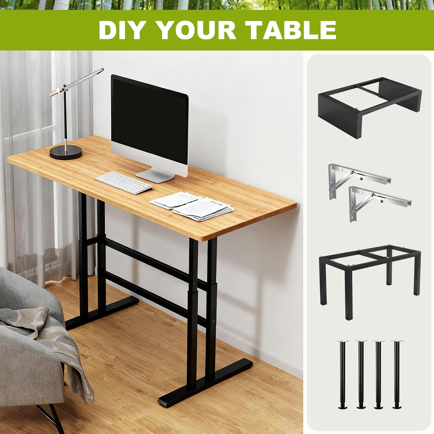 Universal Solid Wood Tabletop, 47.2"x19.7"x0.8" DIY Multi-Purpose Desktop, Rectangular Countertop for Washer Stand, Shelf Board, Workbench & Dining Table, Compatible with Standing Desk Bases