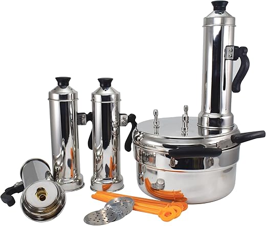 Watson Stainless Steel 4-in-1 Puttu Maker | Multi Cylinder Puttu Kudam with Steamer Pot | Induction & Gas Compatible | Heavy Duty Kitchen Cookware for Traditional Kerala Breakfast