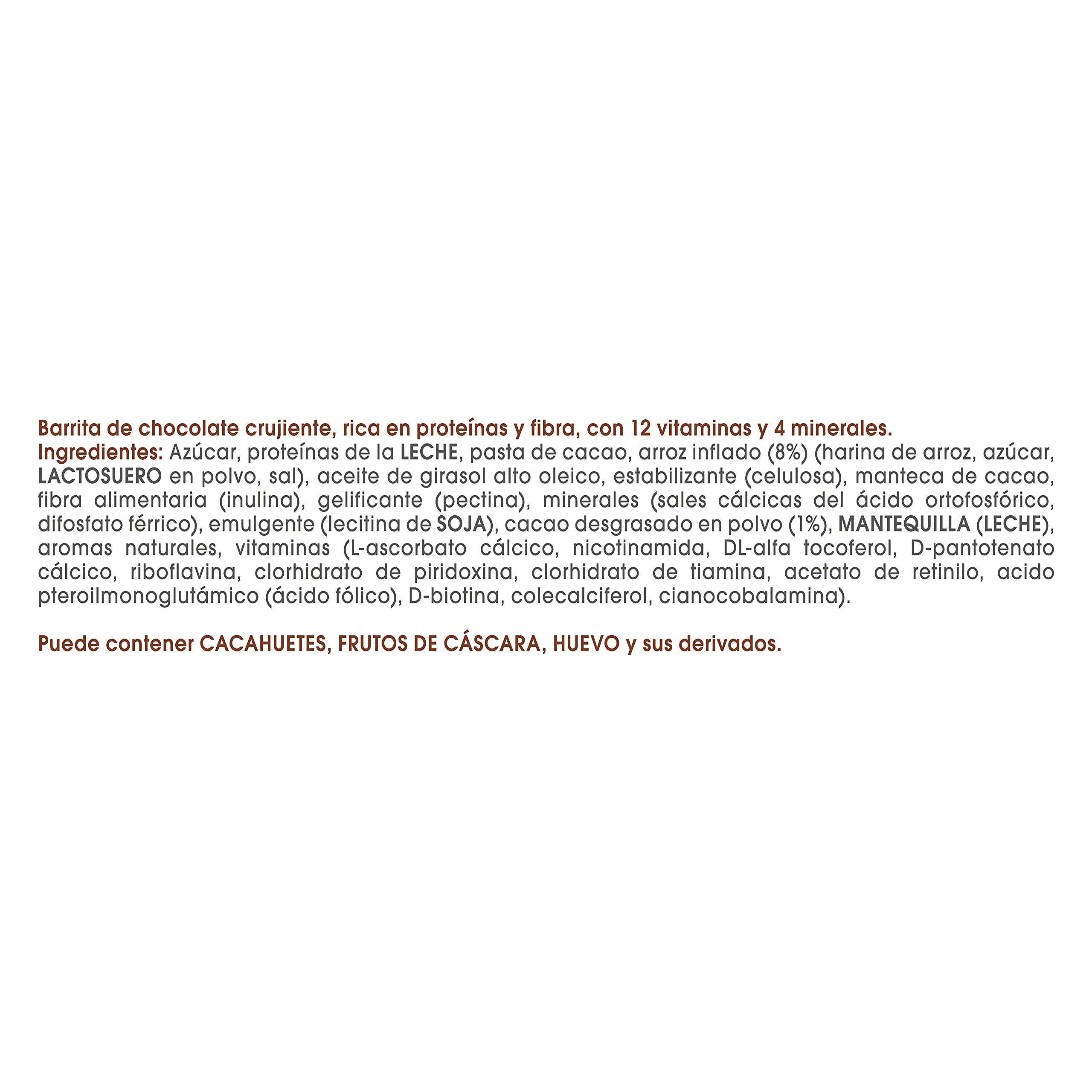 BIMANÁN KOMPLETT - BARRITAS DE CHOCOLATE CRUJIENTE - Ricas en Proteínas y Fibra, con 12 Vitaminas y 4 Minerales - sin Aceite de Palma, sin Gluten - 8 Unidades (280g)