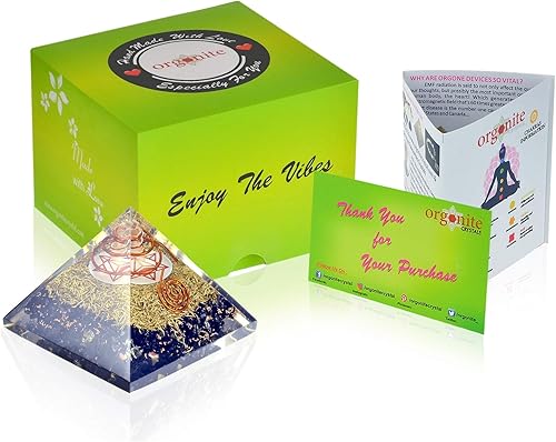 Miniatura 25 de Orgonite Crystal Orgone Pyramid with Rose Quartz, Amethyst, and Malachite – Decorative Gemstone Pyramid for Meditation, Yoga, Gifting, Home or Love