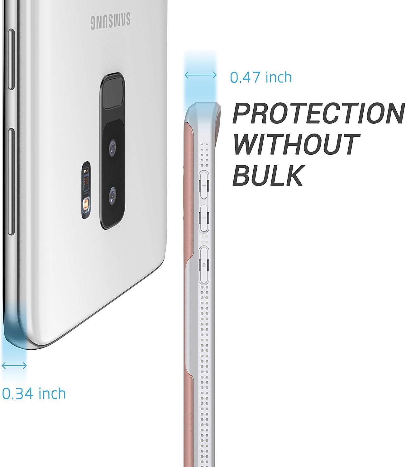 YOUMAKER Galaxy S9+ Plus Case, Rose Gold with Built-in Screen Protector Heavy Duty Protection Shockproof Slim Fit Full Body Case Cover for Samsung Galaxy S9 Plus 6.2 inch - Rose Gold/Gray
