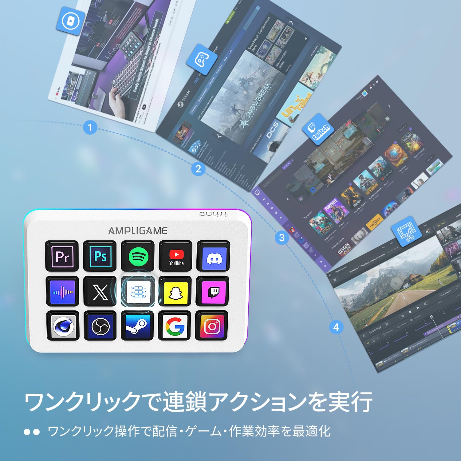 Amazon | FIFINE Stream Controller 15キー配列 ストリーム