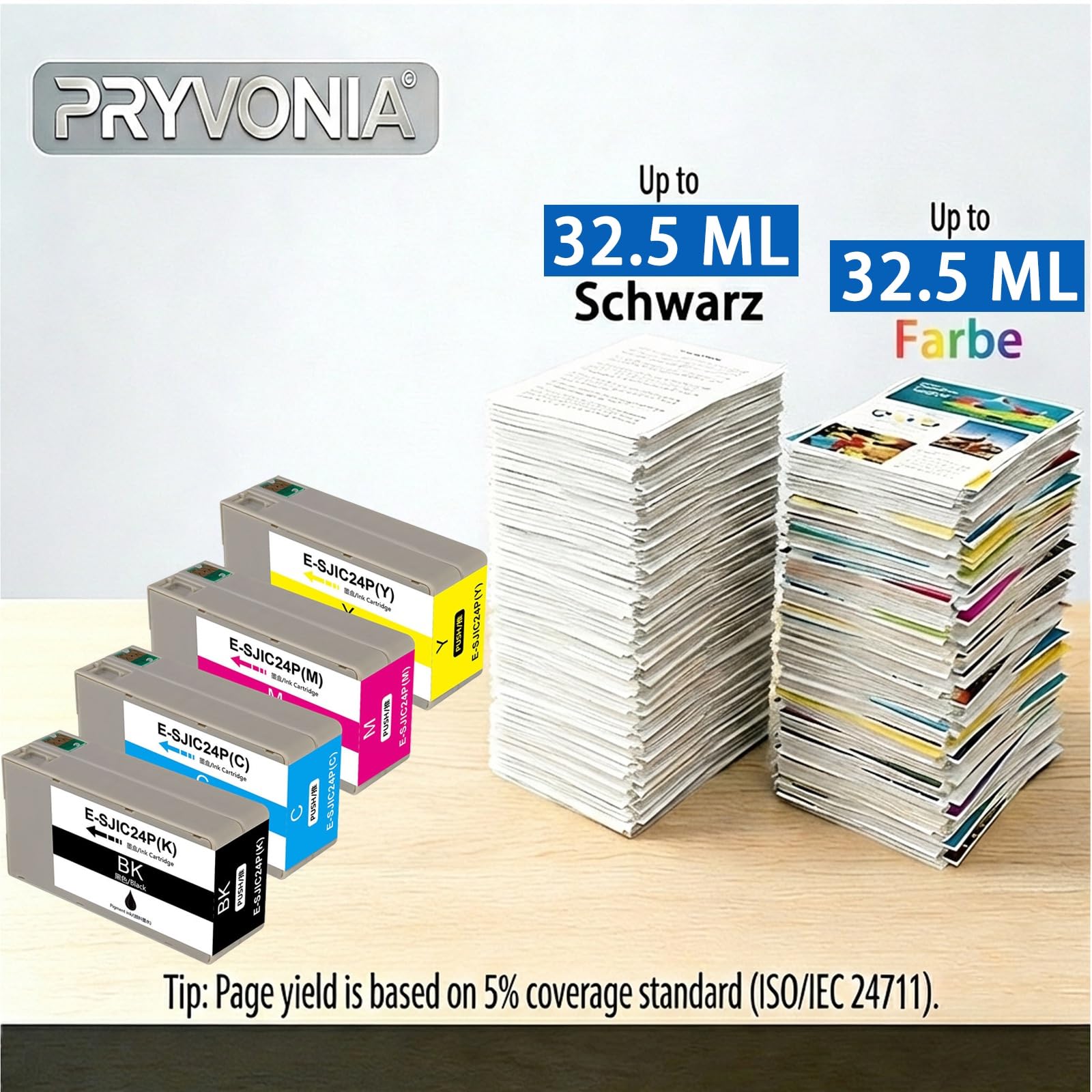 SJIC22P Lot de 4 cartouches d'encre compatibles pour Epson ColorWorks TM-C3500 C3500 TM-C3510 TM-C3520 Remplace SJIC22P K/C/M/Y (noir/cyan/magenta/jaune)
