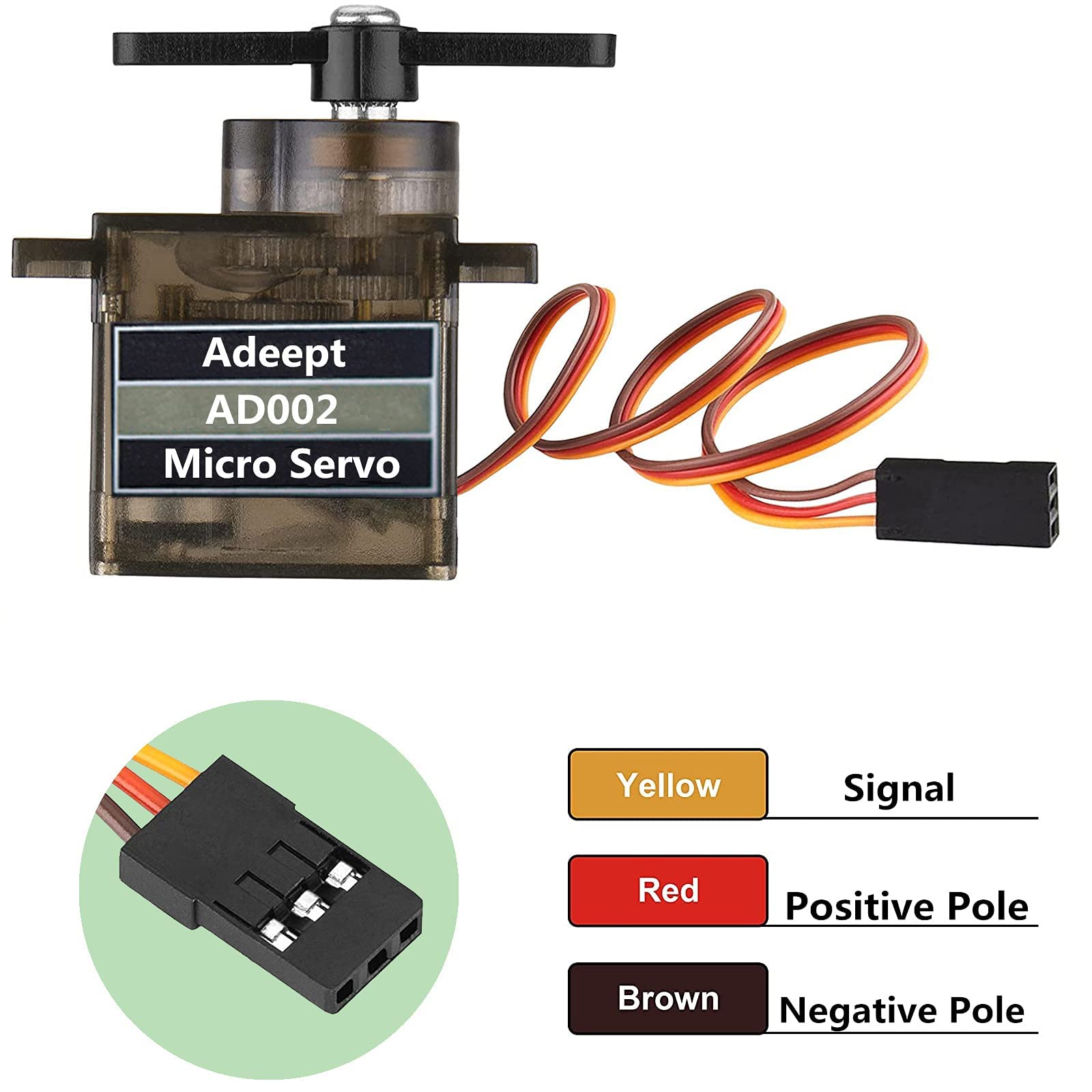 Adeept AD002 8 unids MG90S 9G Micro servomotor, Metal Geared Micro servo para RC Robot Car Helicóptero Avión Controles Barco Raspberry Pi Project