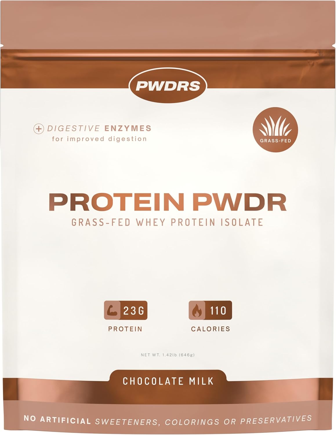 PWDRS Protein Powder | 100% Grass-Fed Whey Protein Isolate | 22g of Protein, No Added Sugar | Non-GMO, Gluten Free, No Sucralose, All Natural | 1.25 lbs (Cinnamon Cereal)