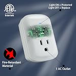 Extendeur de sortie simple de robinet mural de protection de surpression 2 Faites votre valise, 3 Adaptateur de bande d'alimentation de prise à la terre avec voyant lumineux, 15A/125V Faible profil & Espace-sauvegardage pour la maison & Appareils de bureau-ETL-White