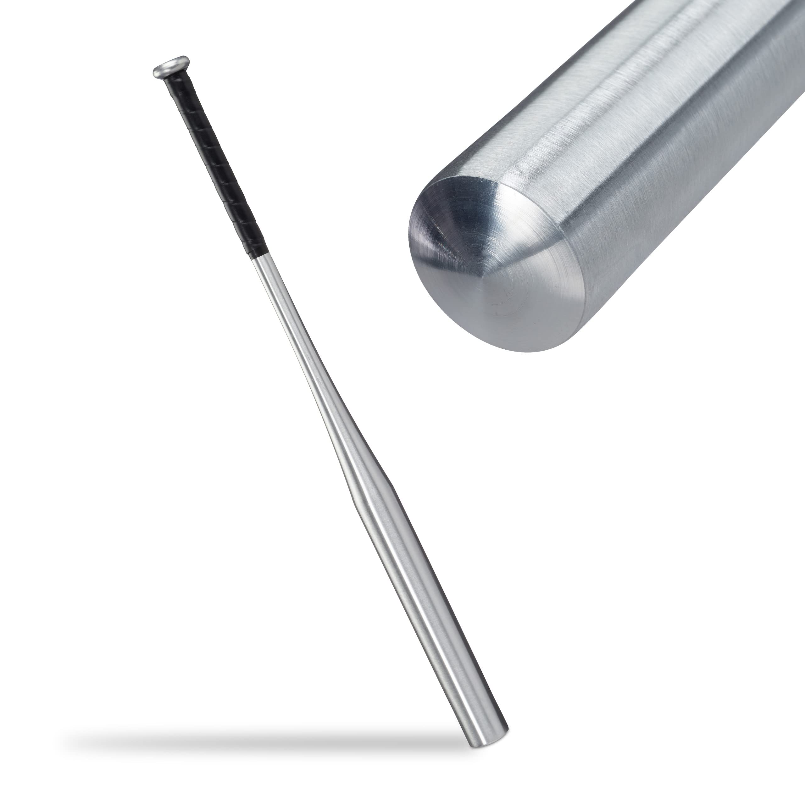 Relaxdays 2 x kij baseballowy z aluminium, lekki kij do miękkiej piłki, antypoślizgowy uchwyt, 86 cm, aluminiowy kij, srebrny