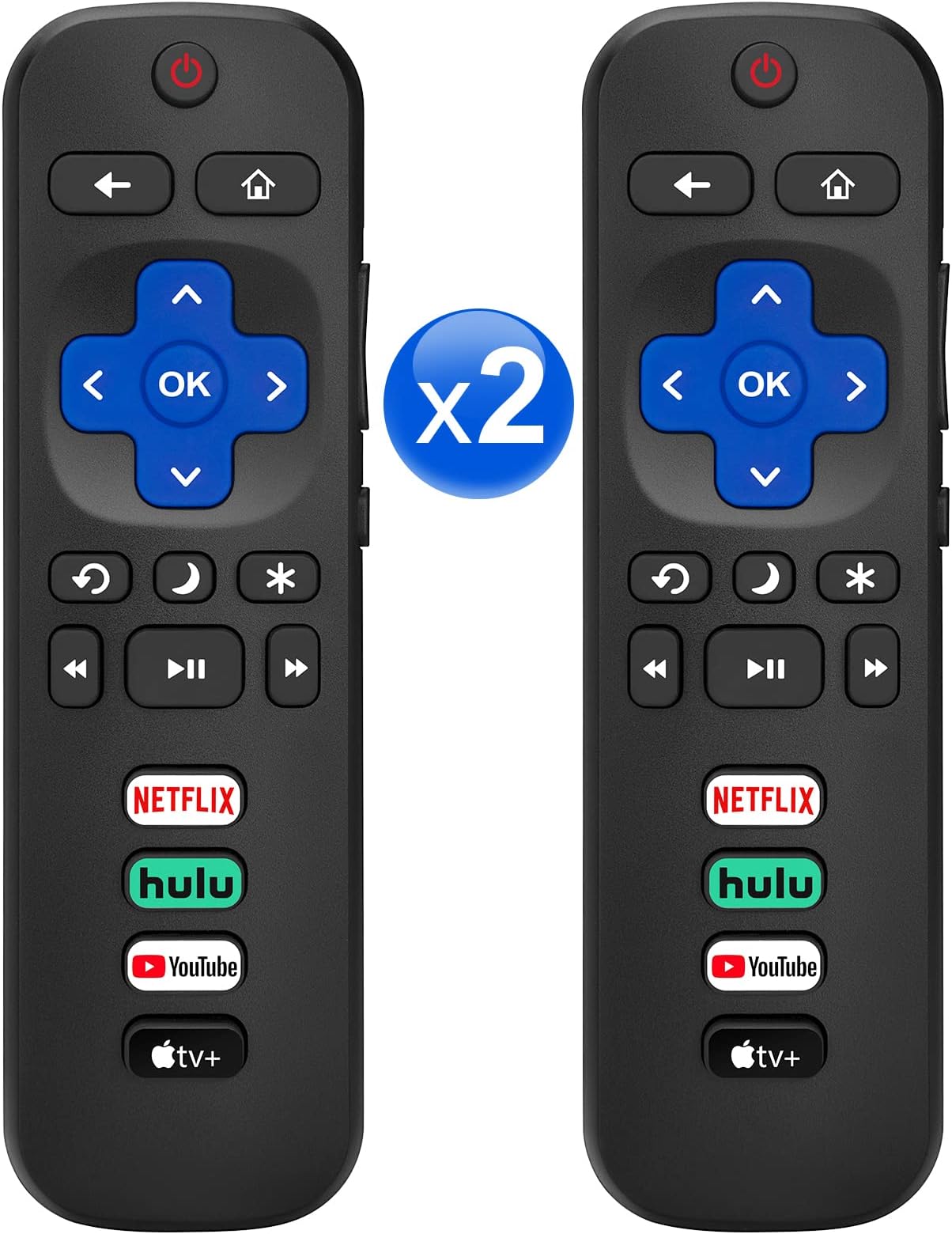 【Pack of 2】 for Roku-TV-Remote-Replacement,Universal Control for TCL,ONN, Hisense Roku TVs