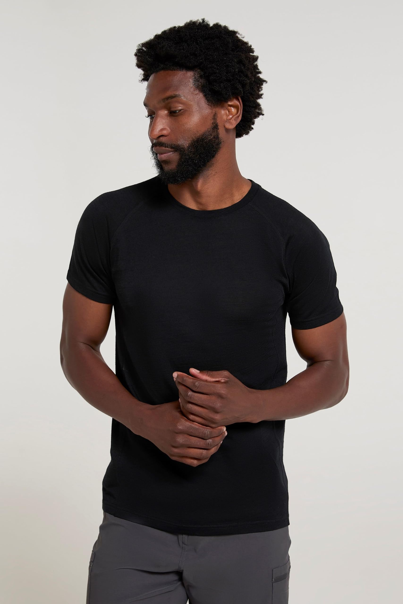 Mountain Warehouse Camiseta de Manga Corta de Lana Merino Summit para Hombre, Ideal para Usar como Camiseta térmica en Invierno