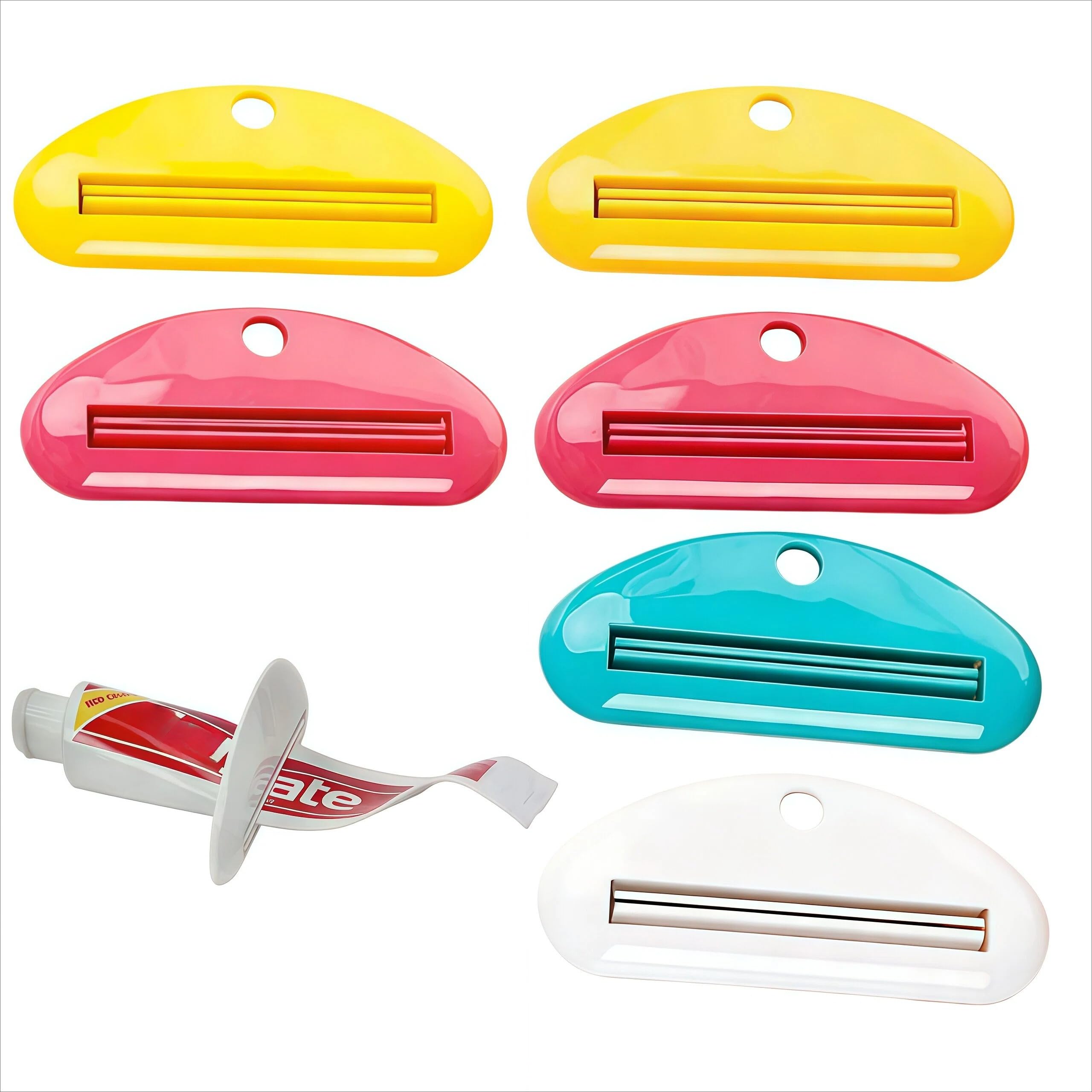 6PCS Toothpaste Tube Squeezer Dispenser Multicolor Toothpaste Clips Tube Squeezer Dispenser for Saving Toothpaste Facial Cleanser Creams Glue