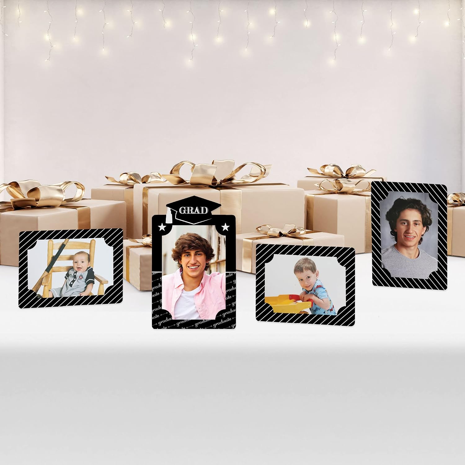 Big Dot of Happiness Graduation Cheers - Graduation Party 4x6 Picture Display - Paper Photo Frames - Set of 12