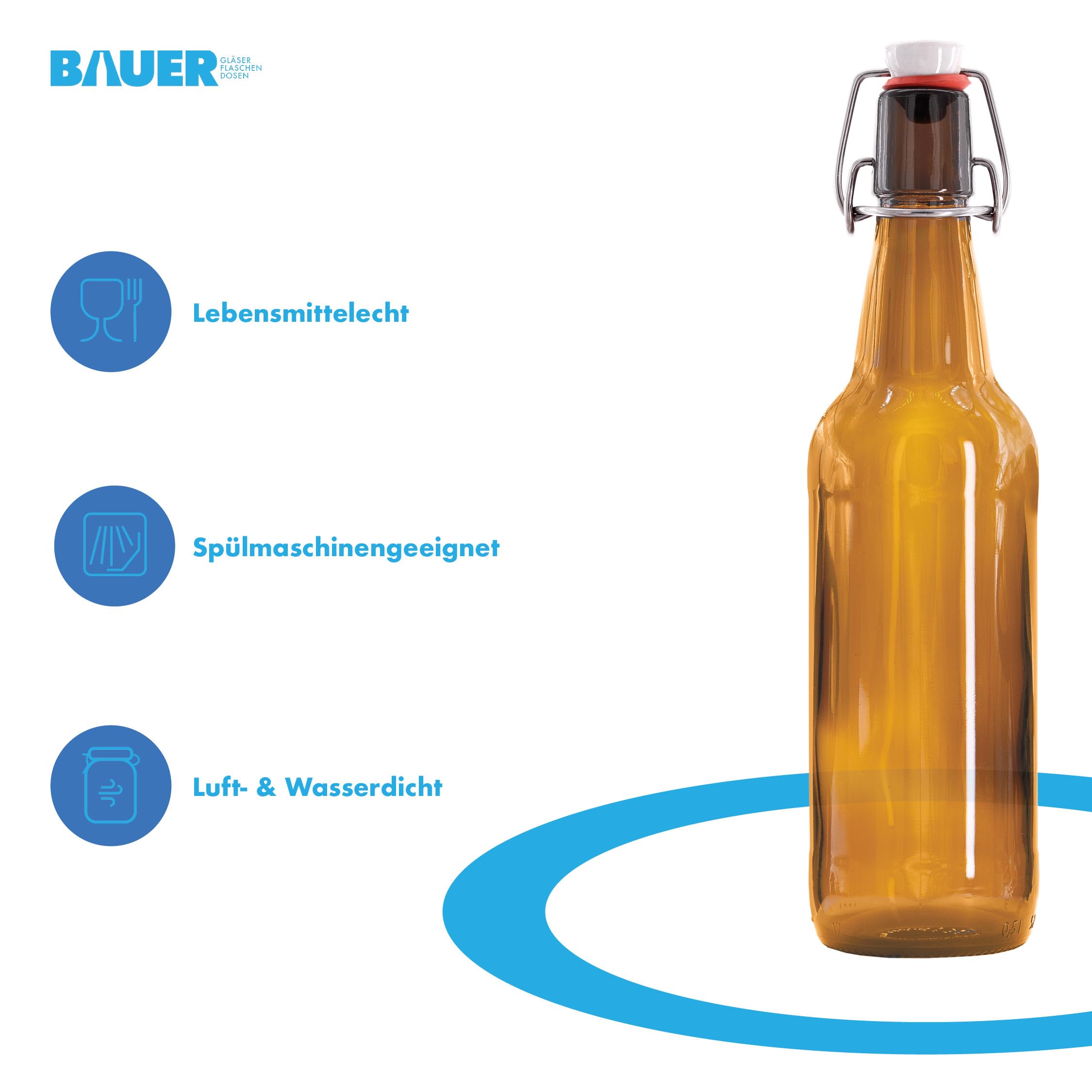 Bügelbierflasche 500ml Braunglas – Lichtschutz & Bügelverschluss