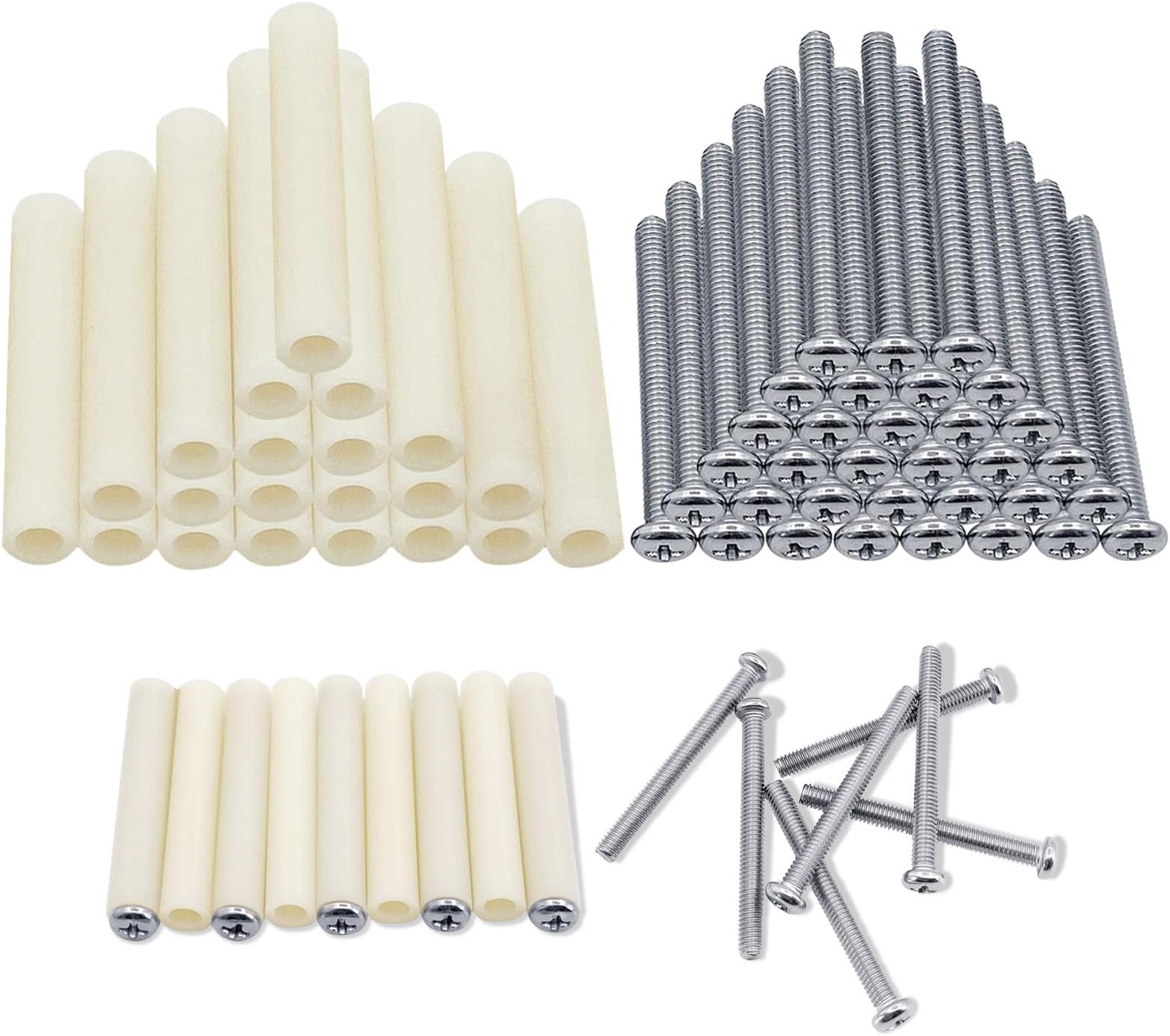 64 PCS Electrical Outlet Extender Kit Electrical Outlet Box Extender Includes 32 Pcs Outlet Spacers 32 Pcs 1-1/2 Inch 6-32 Thread Flat Head Electrical Outlet Screws for Fixing Wonky And Sunken Outlets