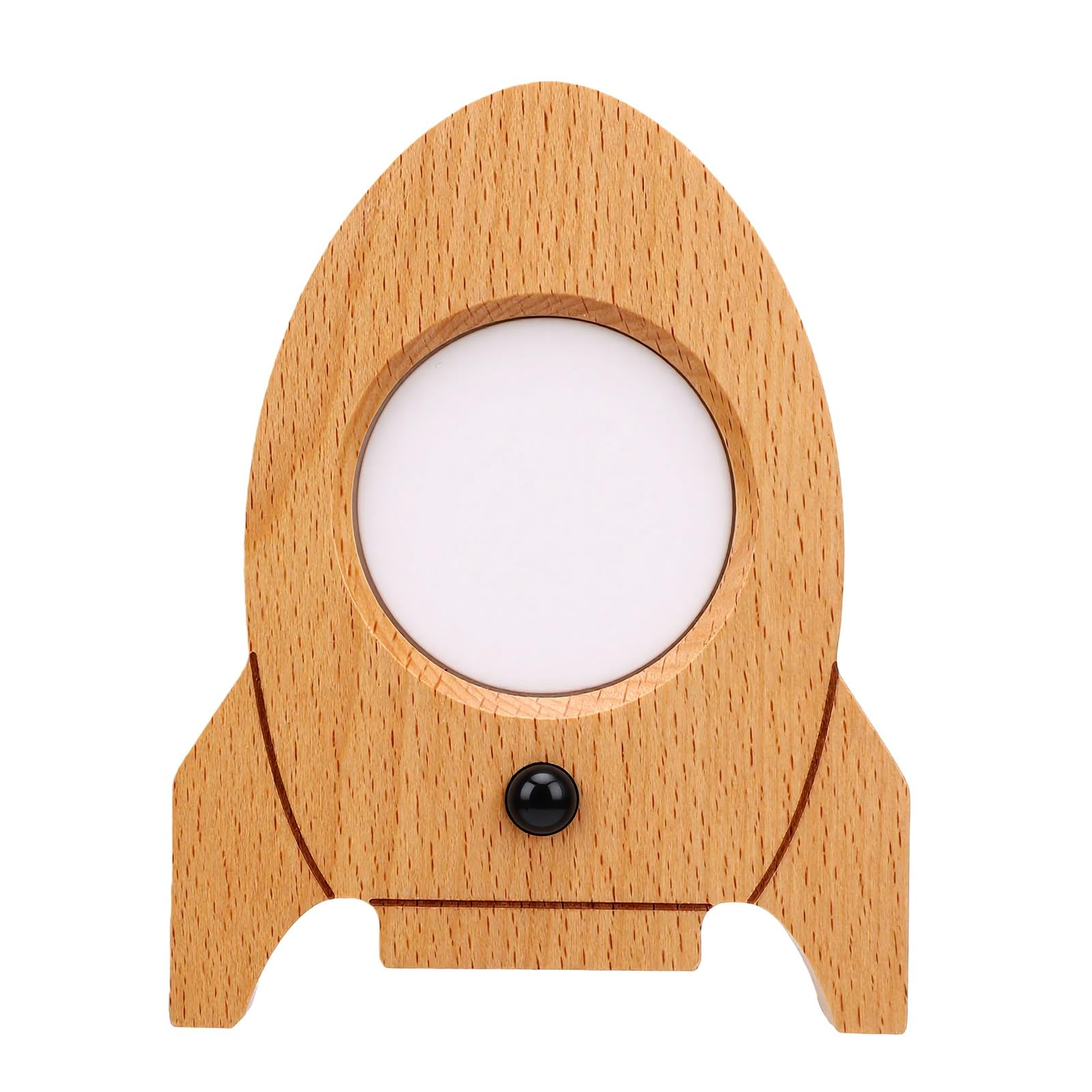 Marhynchus Motion Sensor Lamp with Clock, Wooden Base, 1 Piece, for Bedroom