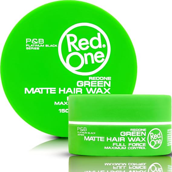 RedOne Hair Styling Matte Wax Green 3x150 ml | Ultra Hold Hair Wax | Matte Finish | No Shine | Long Lasting Strong Hold | Men & Women Hair Styling | Coconut Scent | Maximum Control Pack of 3