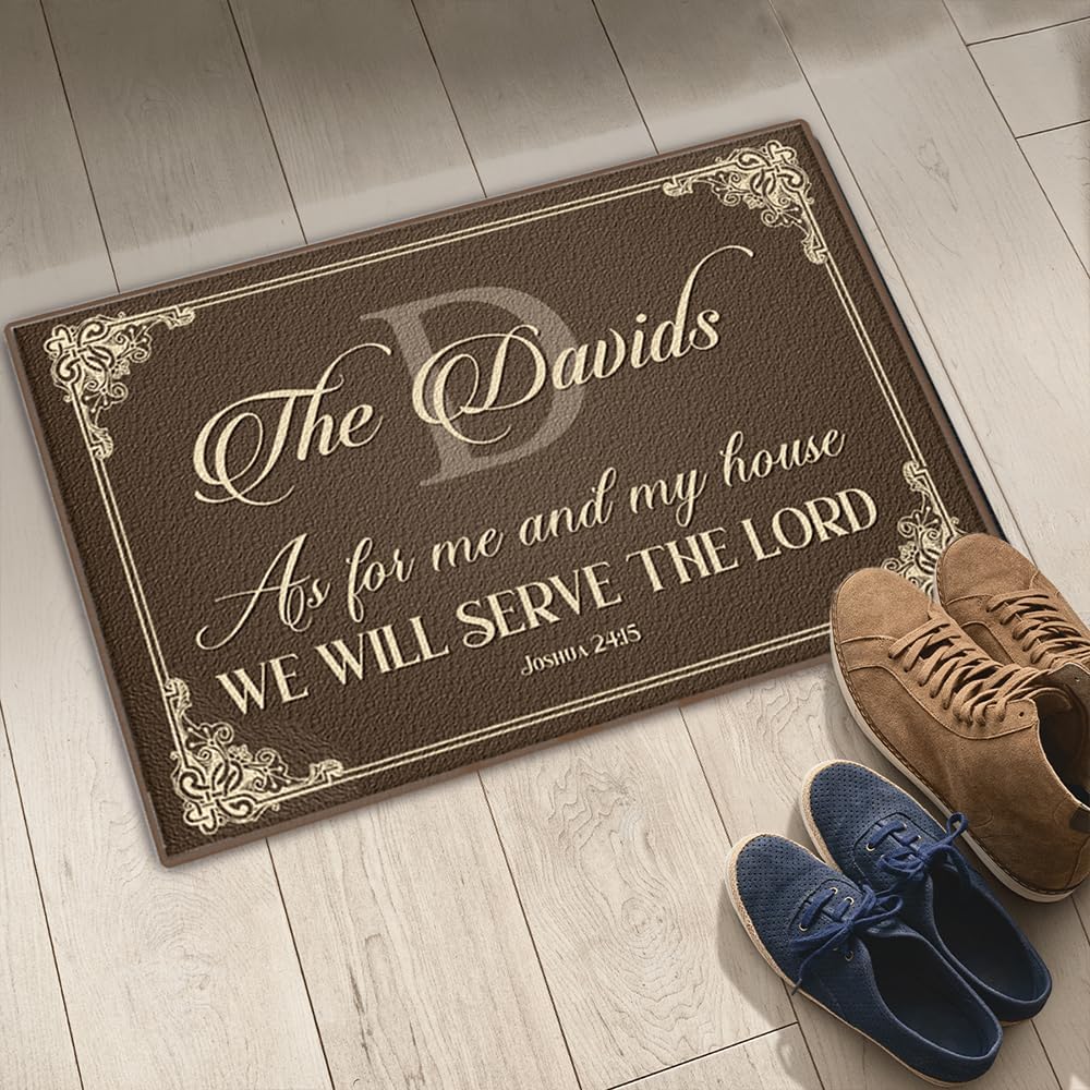 Christian Entrance Doormat - Personalized Welcome Mat for Home - Religious Gift