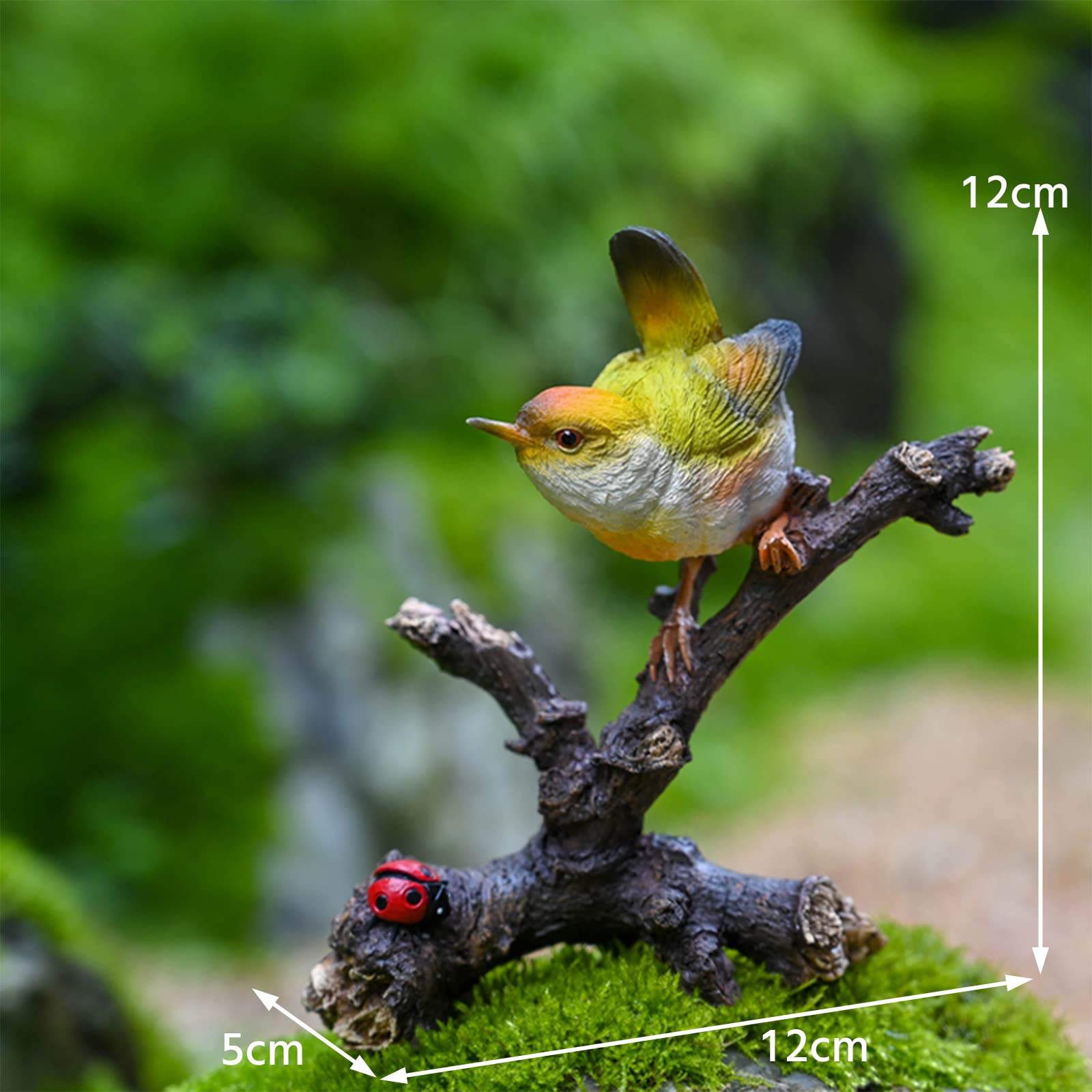 Amazon.co.jp: ナイチンゲール 置物 枝の上の鳥 ガーデンオーナメント