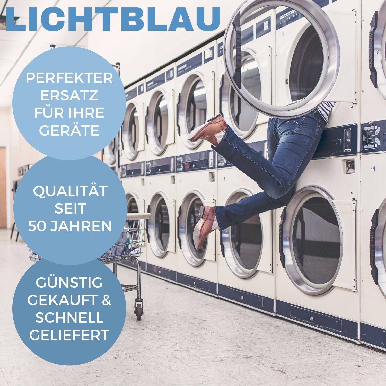 LICHTBLAU Zulaufschlauch Verlängerung 2m 3/4 Zoll | Mit Metallgewinde für Waschmaschine und Geschirrspüler – universeller Wasserzulaufschlauch