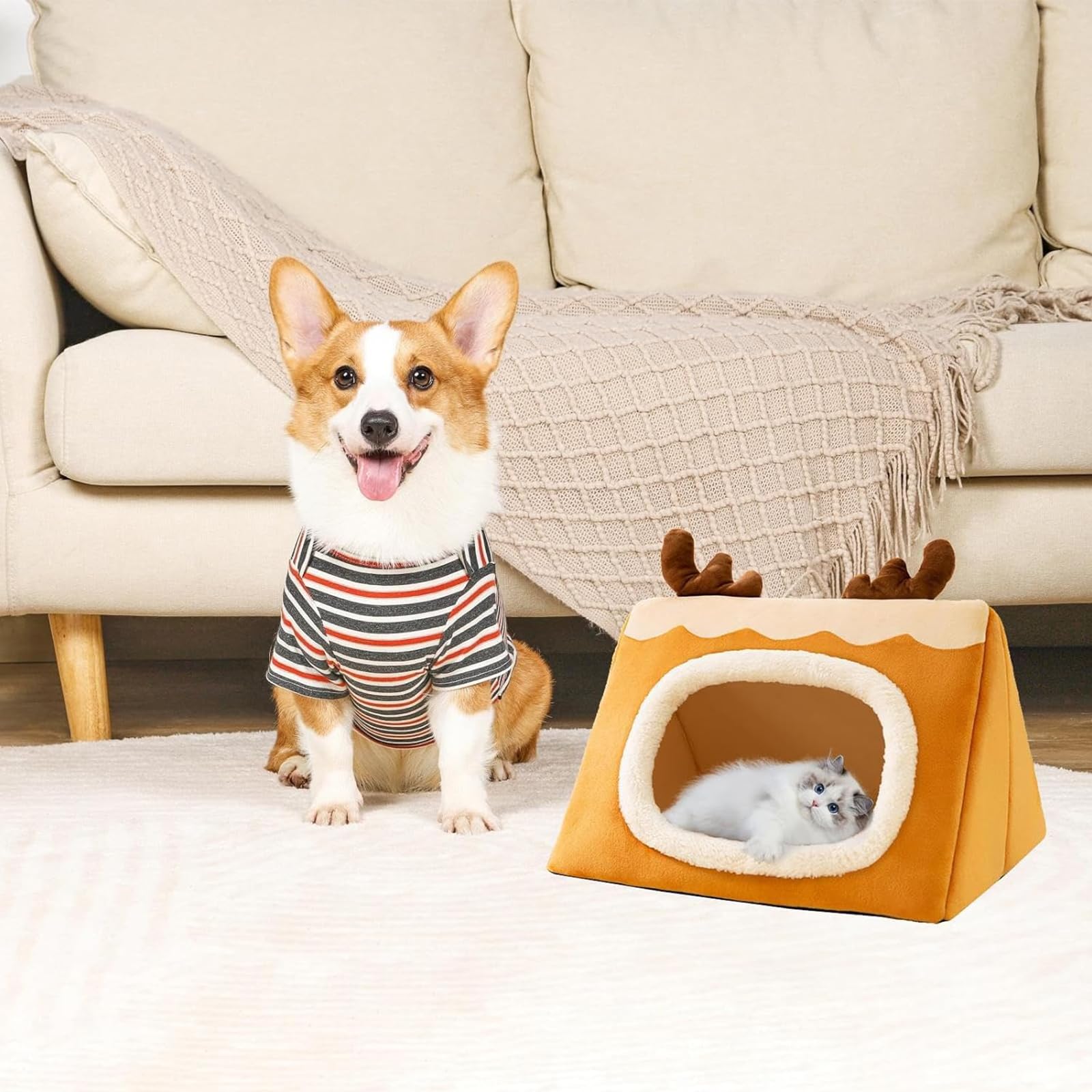 Cuccia Calda e Portatile per Animali Domestici, Cuccia per Gatti da Interno, Gabbia per Gatti, Cuccia Calda per Animali Domestici per l'inverno, Cuccia Calda per Interni per Gatti,L