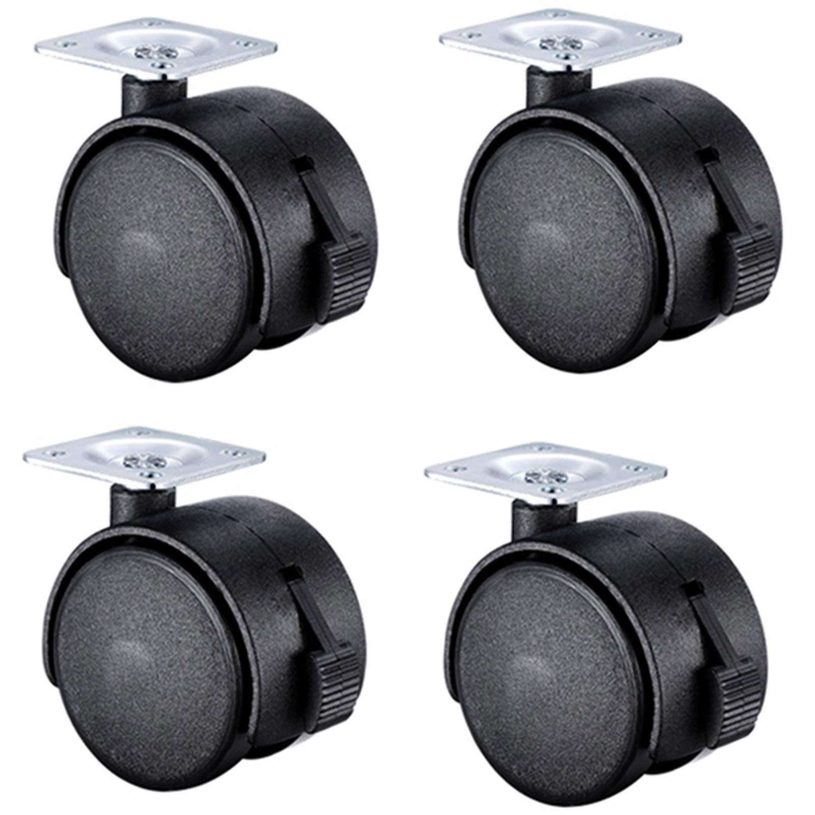 Roulettes pour lit bébé pack de 4 roues noires 50 mm pour chambre enfant